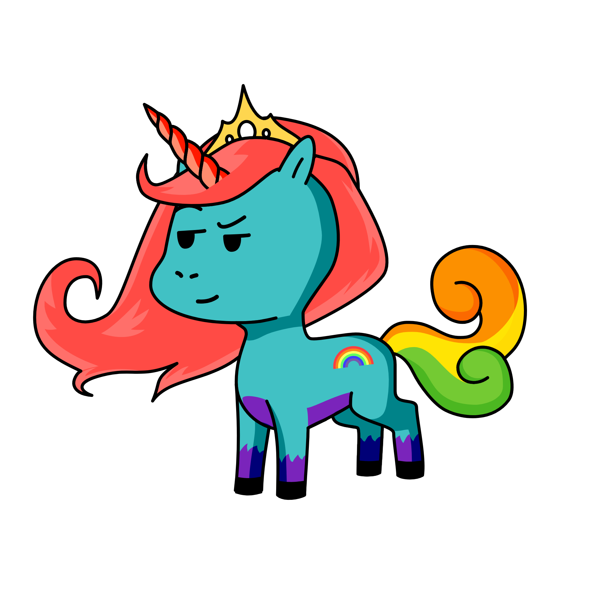 Shiny rainbow, the unicorn