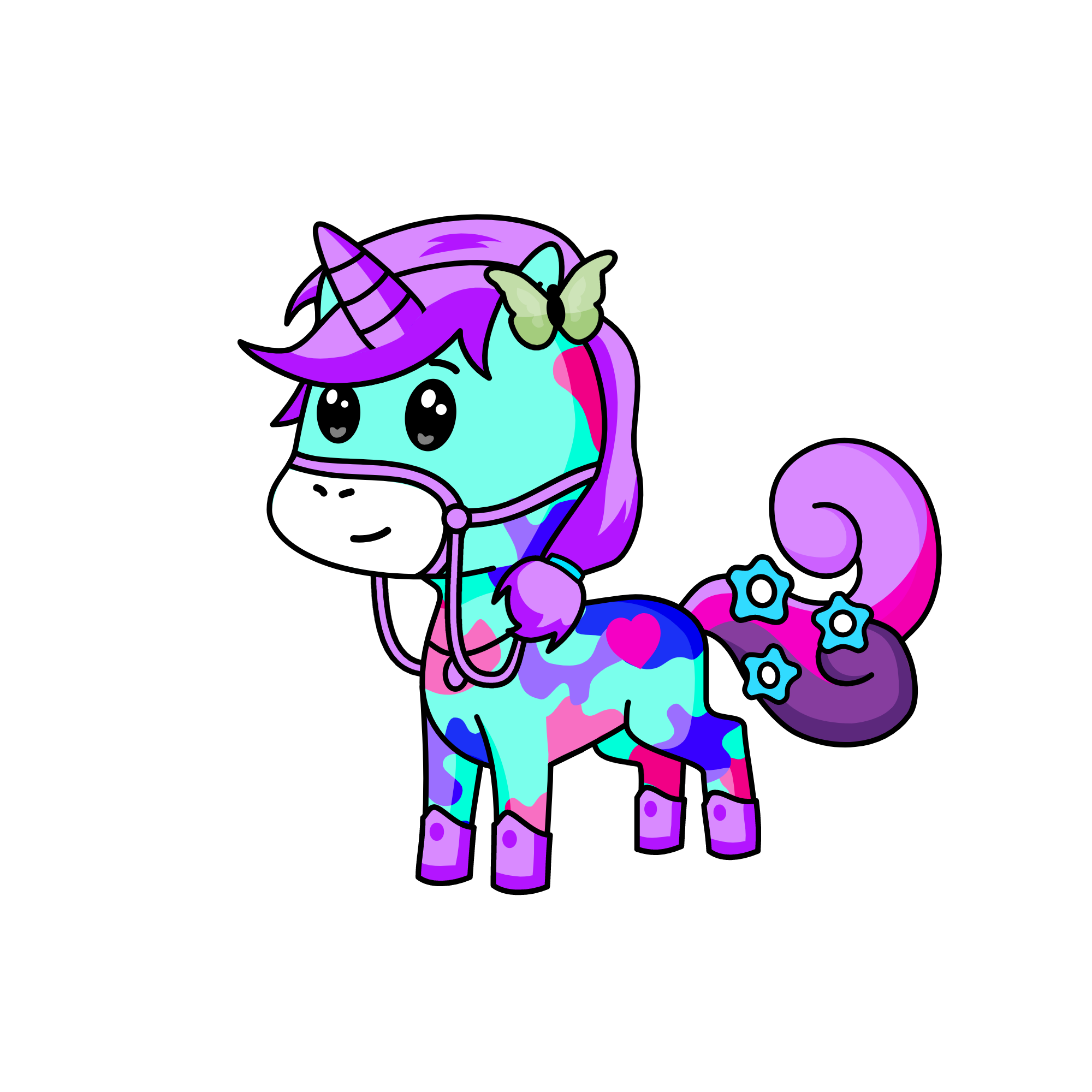 Happy flower power, the unicorn