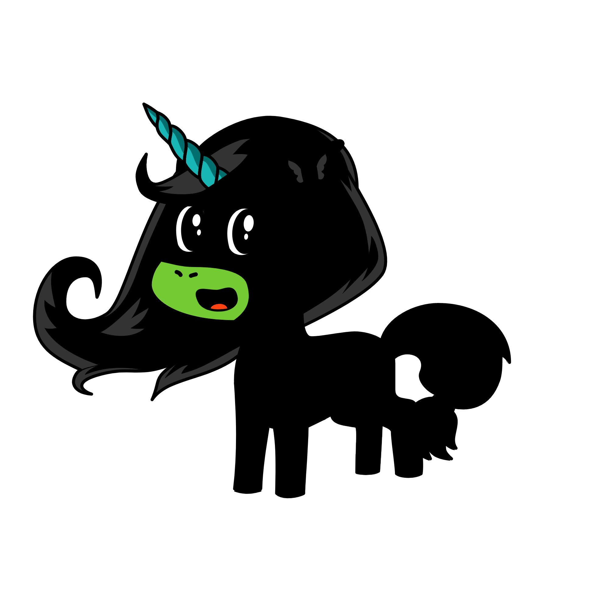 Black, the unicorn