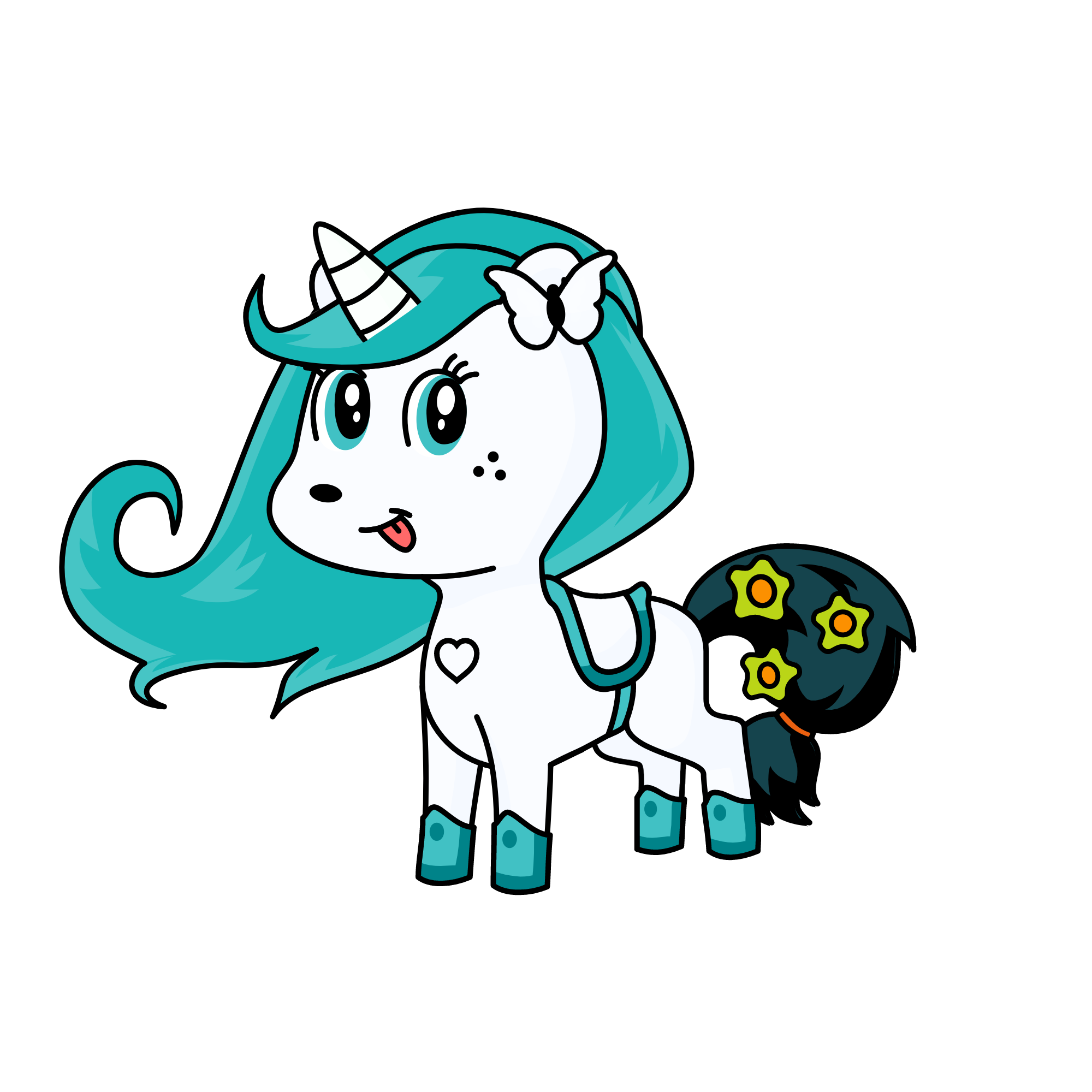 White light blue-green, the unicorn