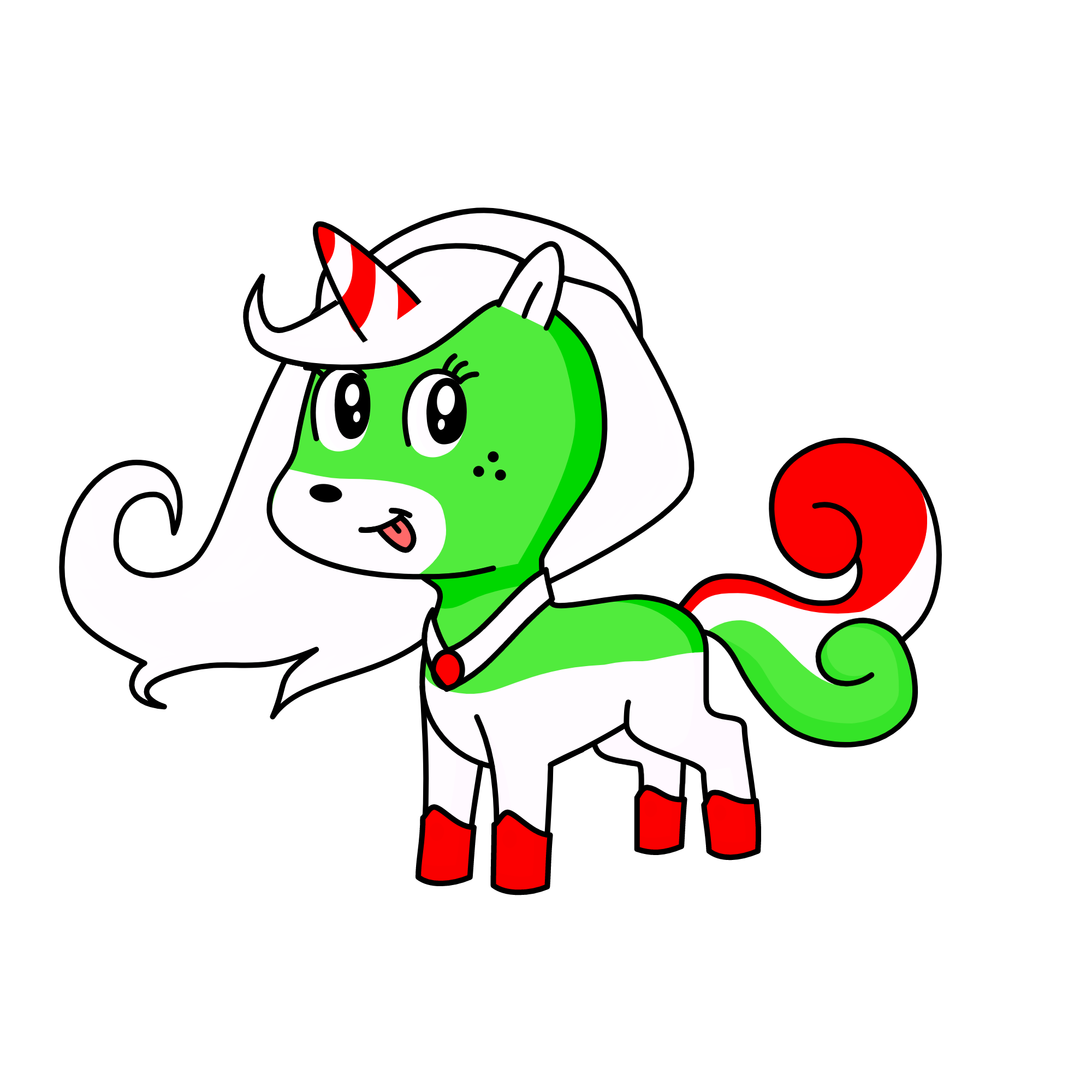 Candy cane, the unicorn