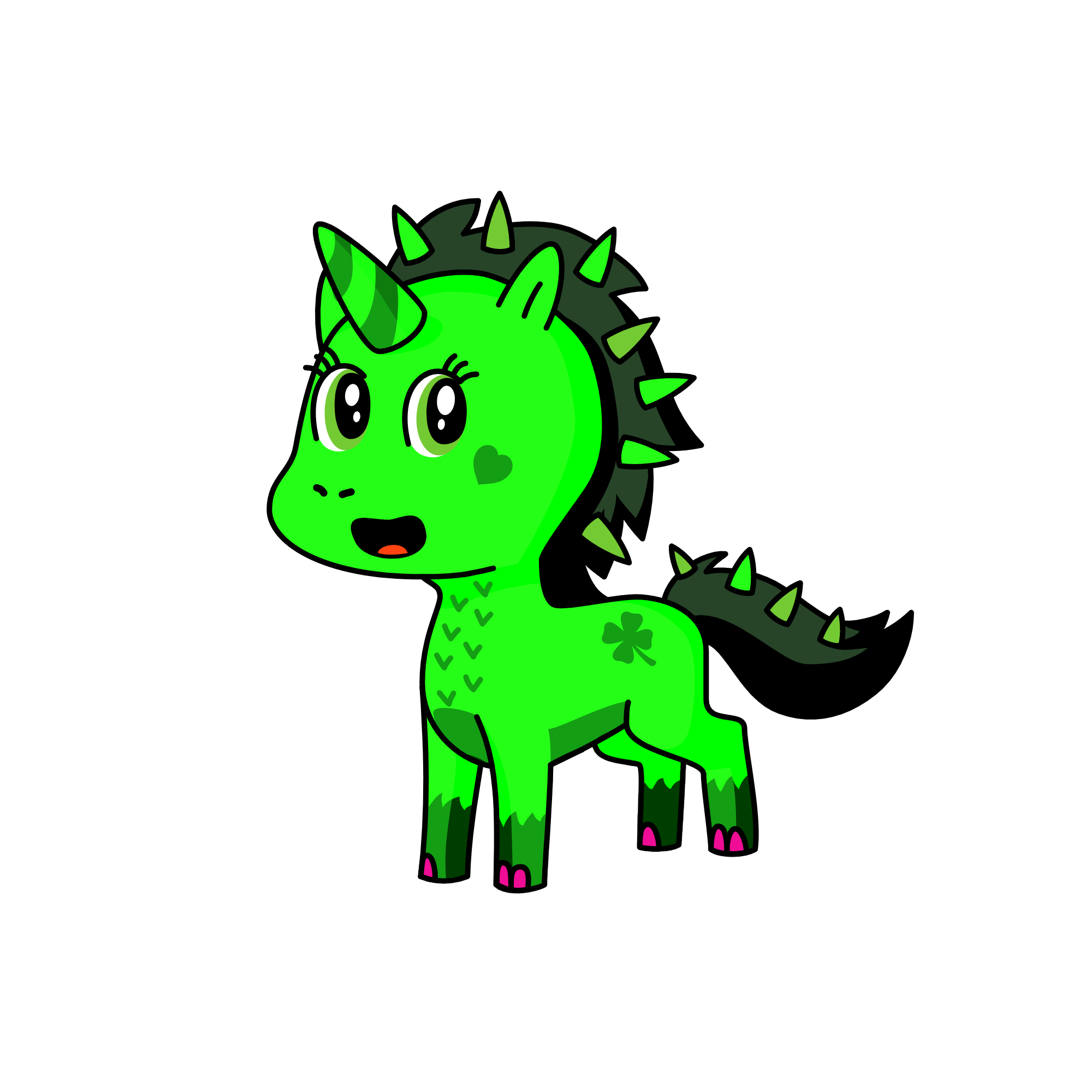 Green, the unicorn