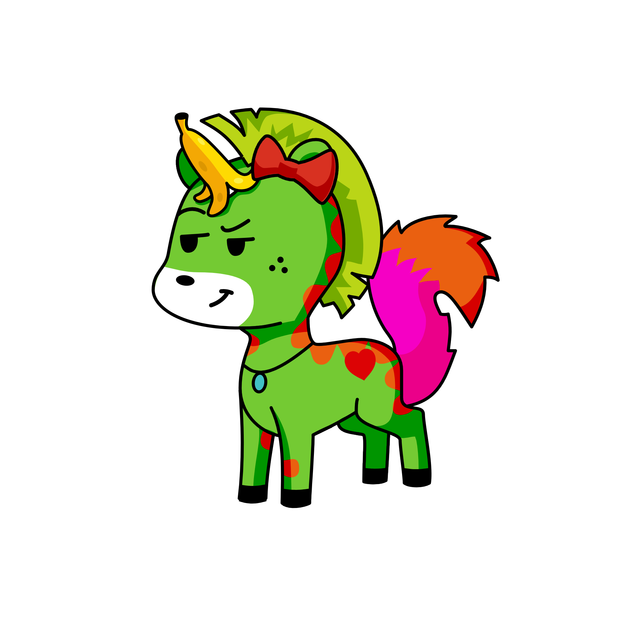 Green Stinky "follow me on social media @greenstinkycorn*, the unicorn