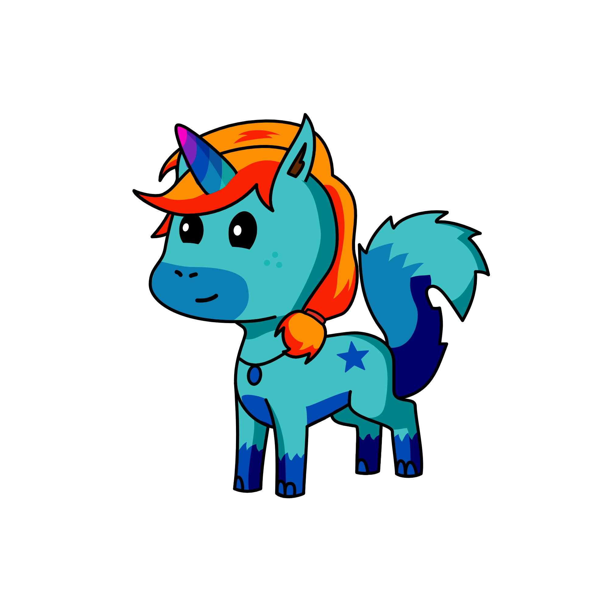 blue, the unicorn