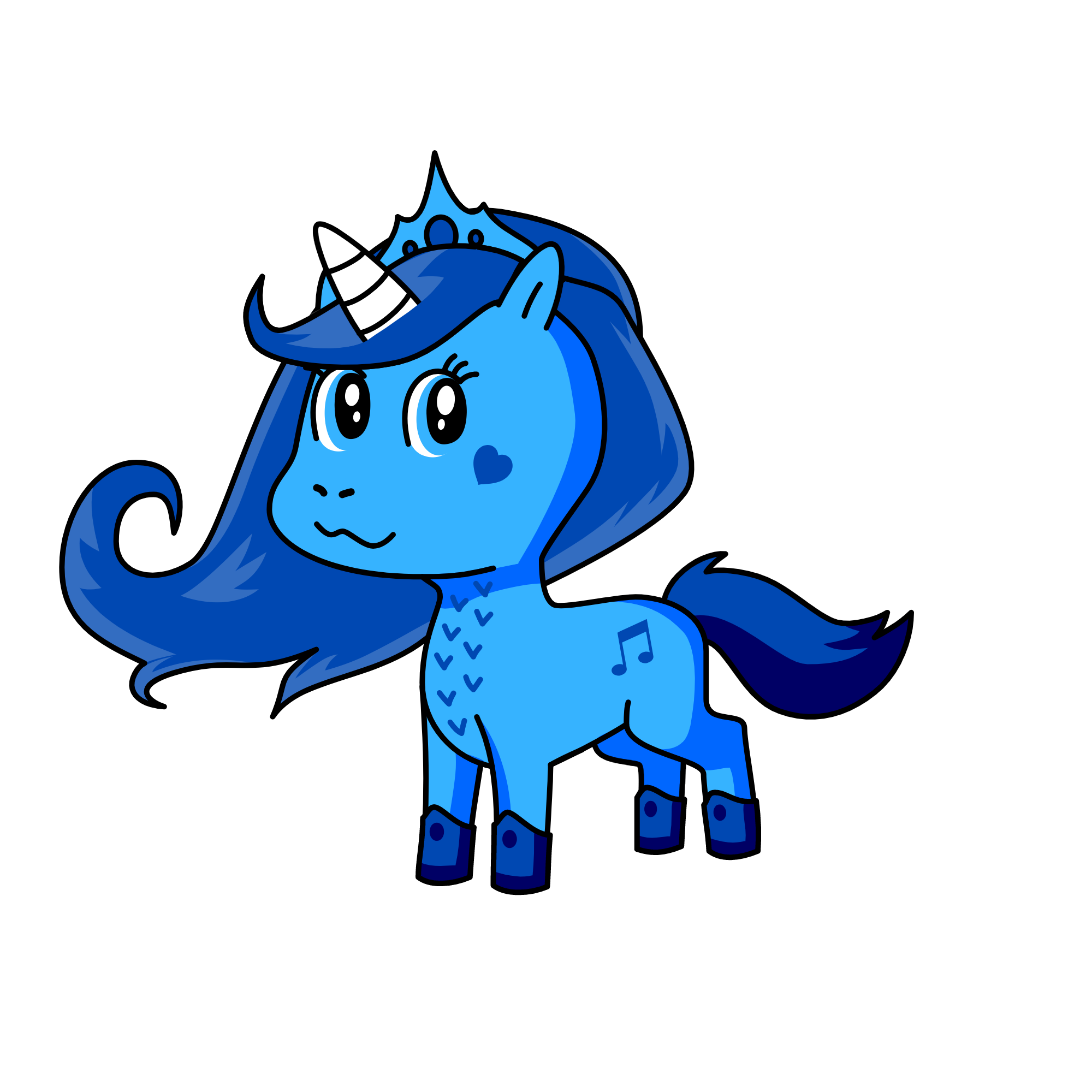 Blue girl, the unicorn