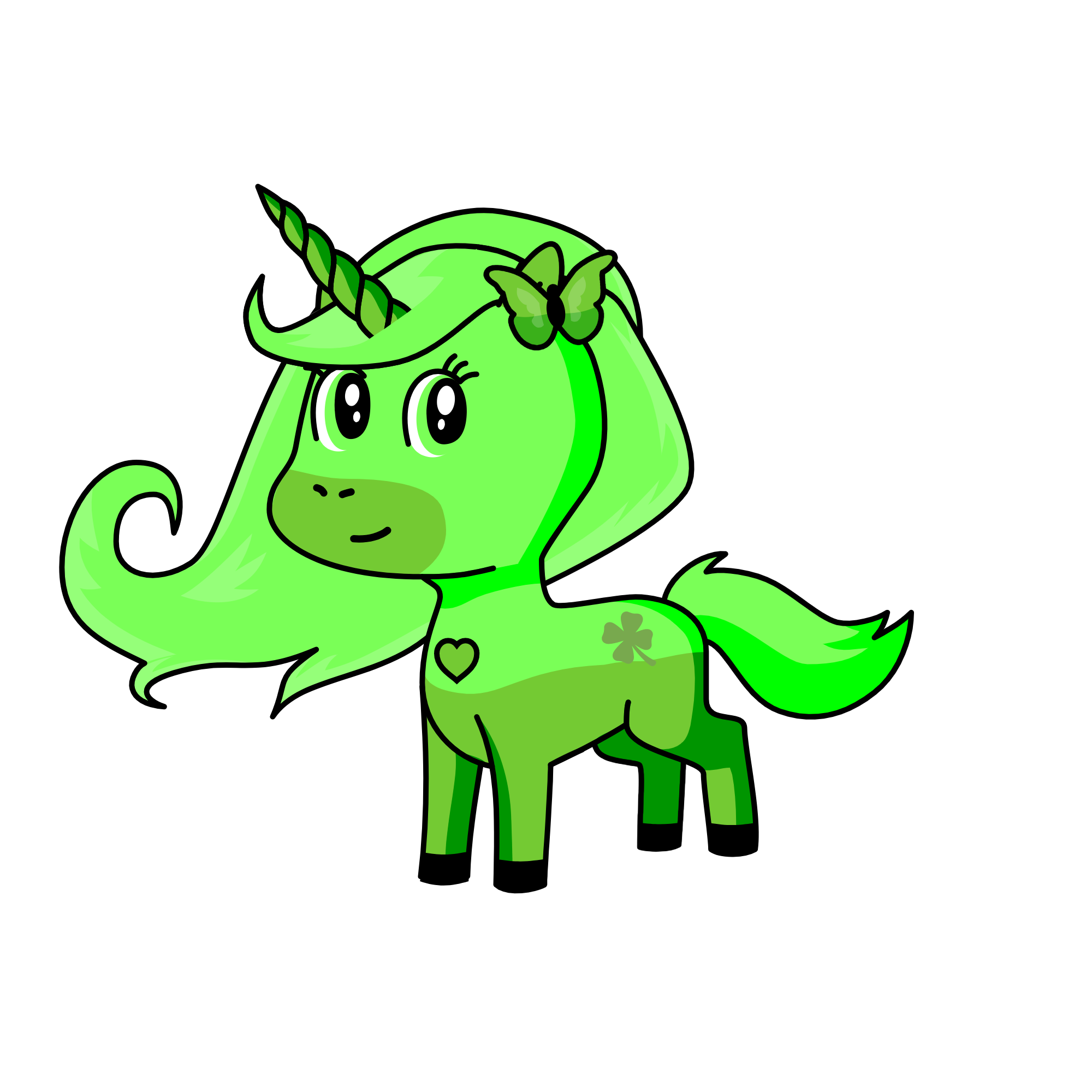 green girl๐, the unicorn