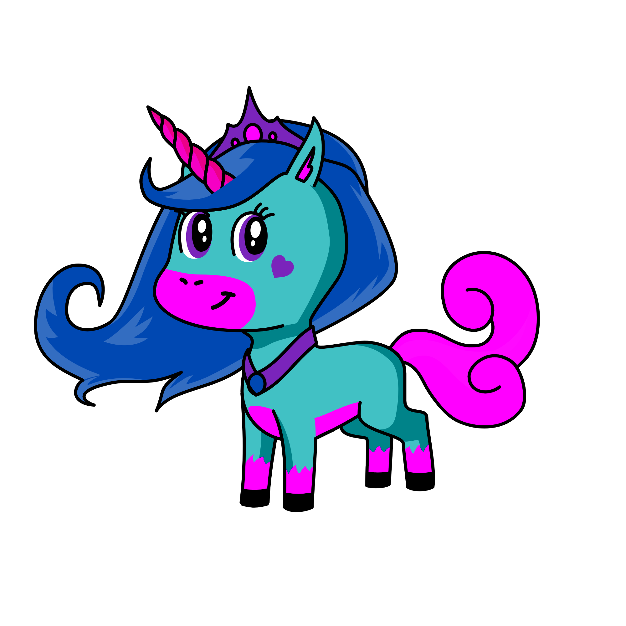 Rainbow love, the unicorn