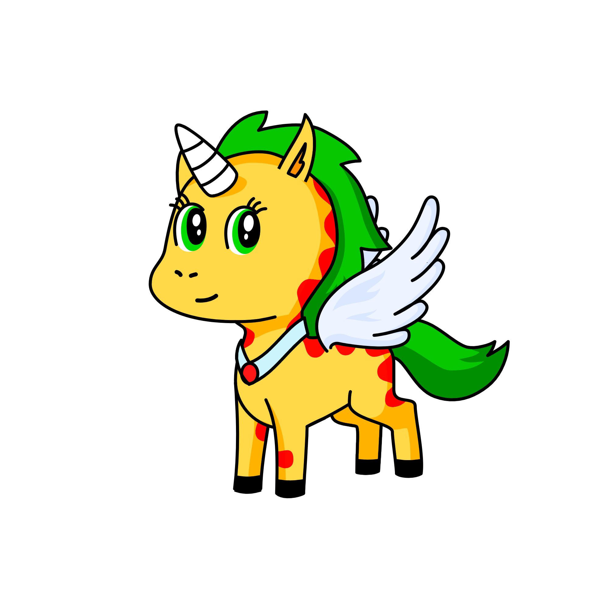 Goldie the Christmas-corn, the unicorn