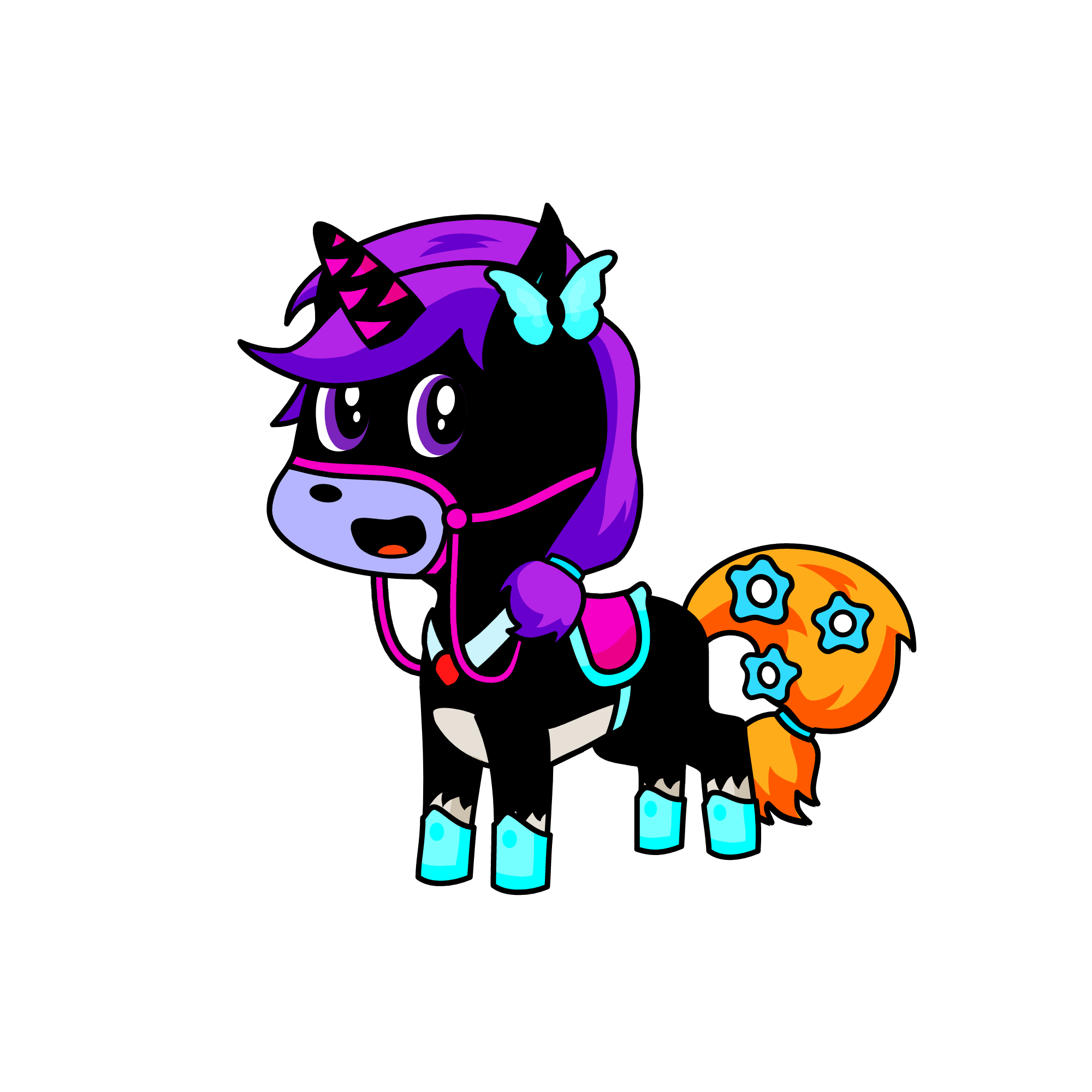 Nighty black, the unicorn