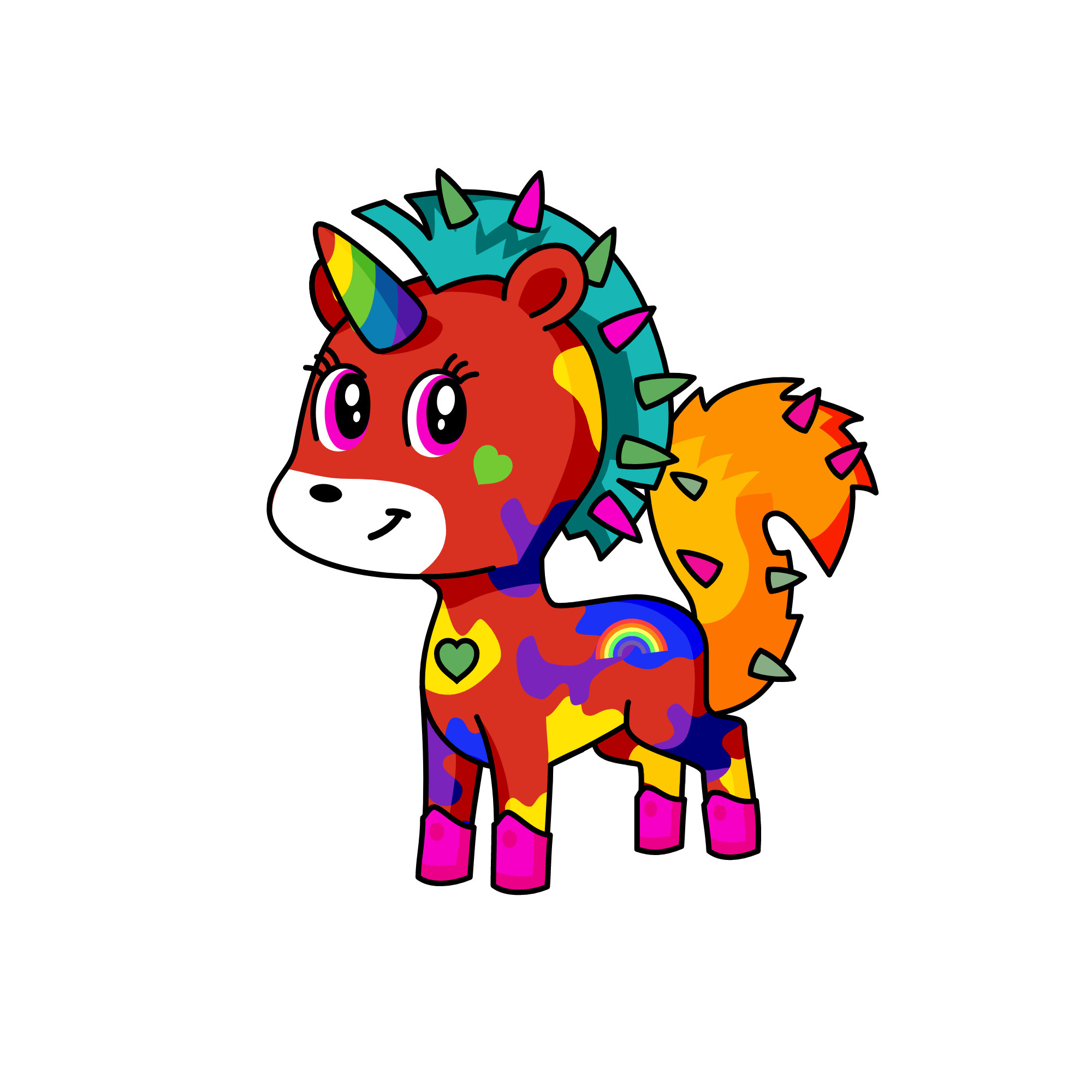 Rainbow hearty Spikes, the unicorn