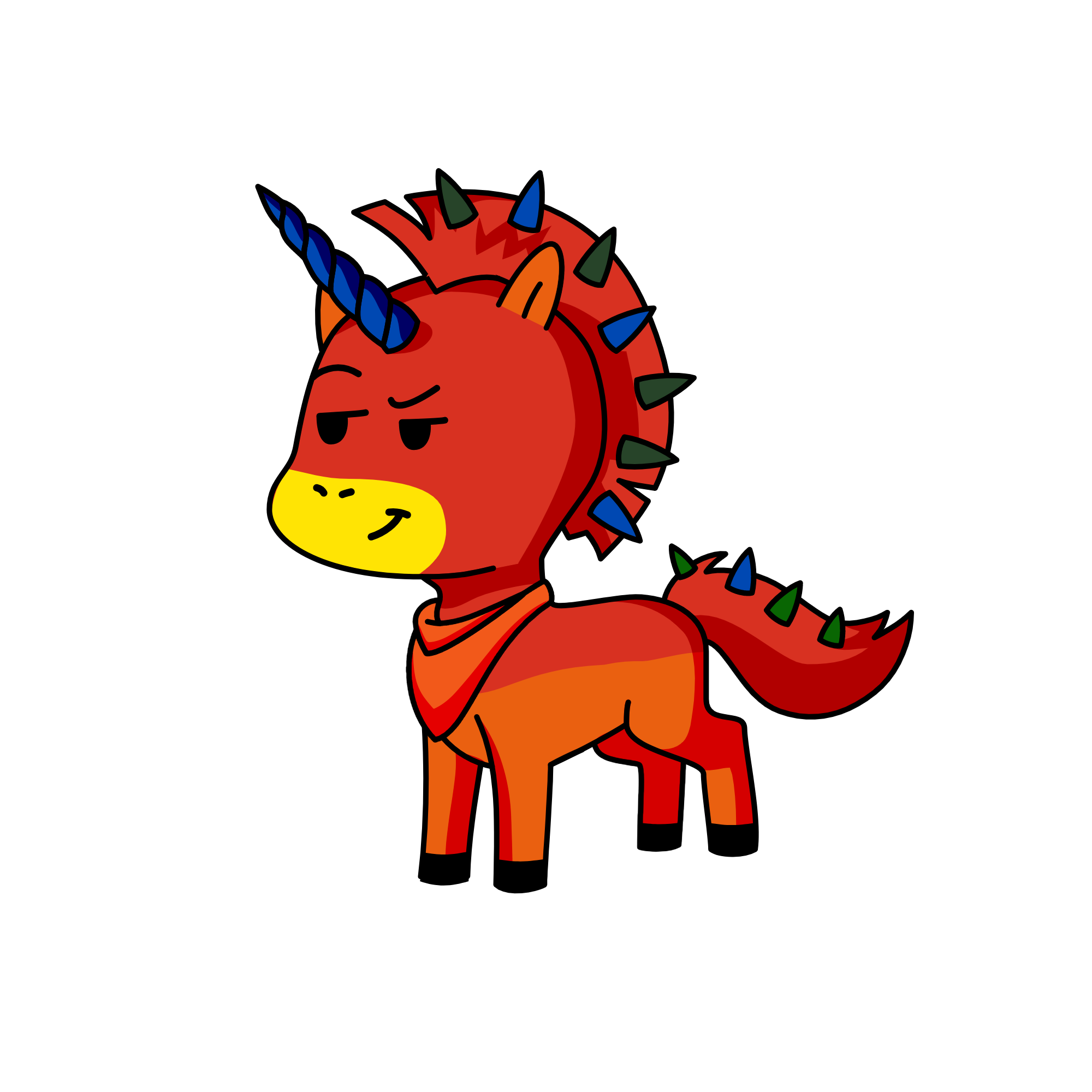 Fire flame, the unicorn