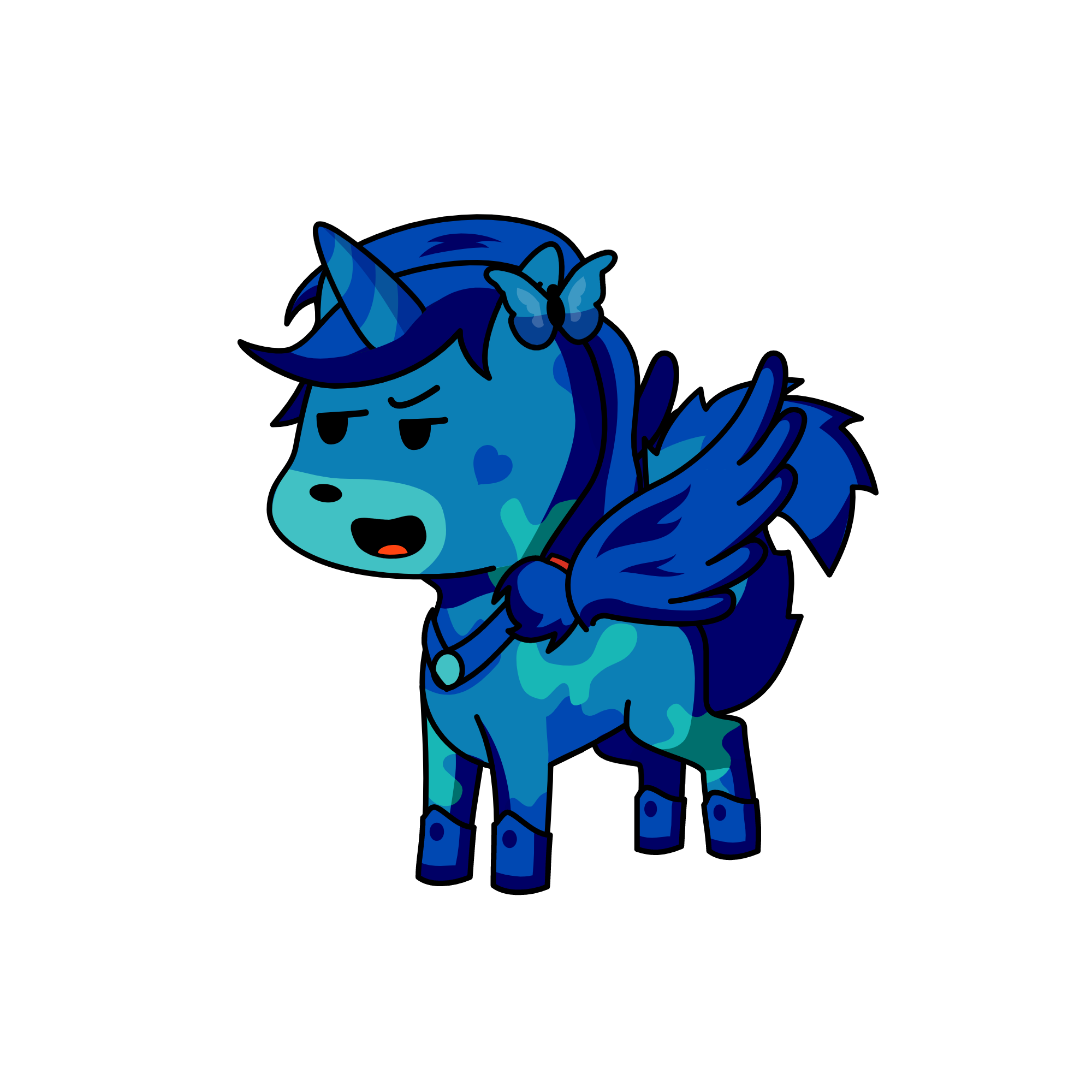 Blue, the unicorn