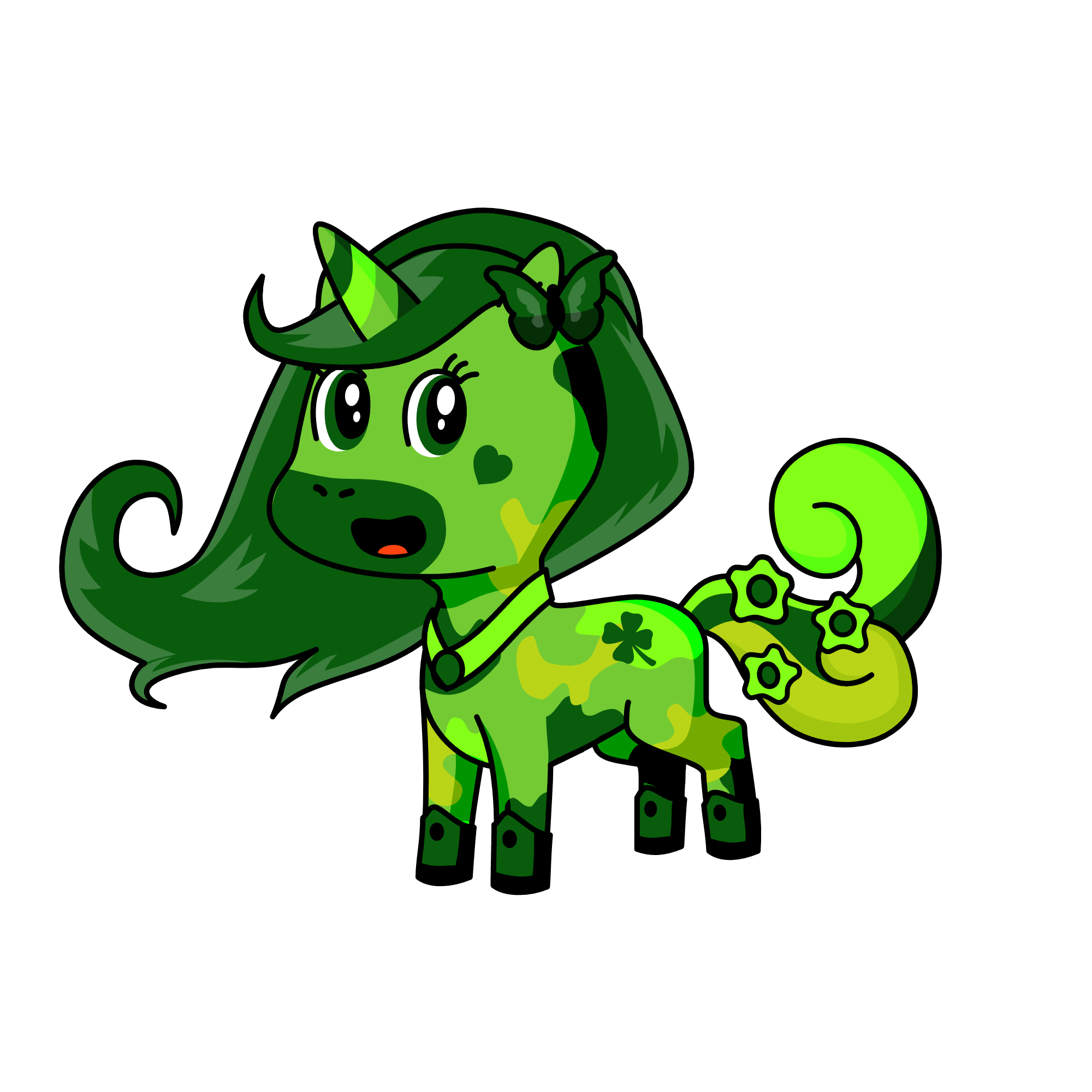 Green Shamrock, the unicorn