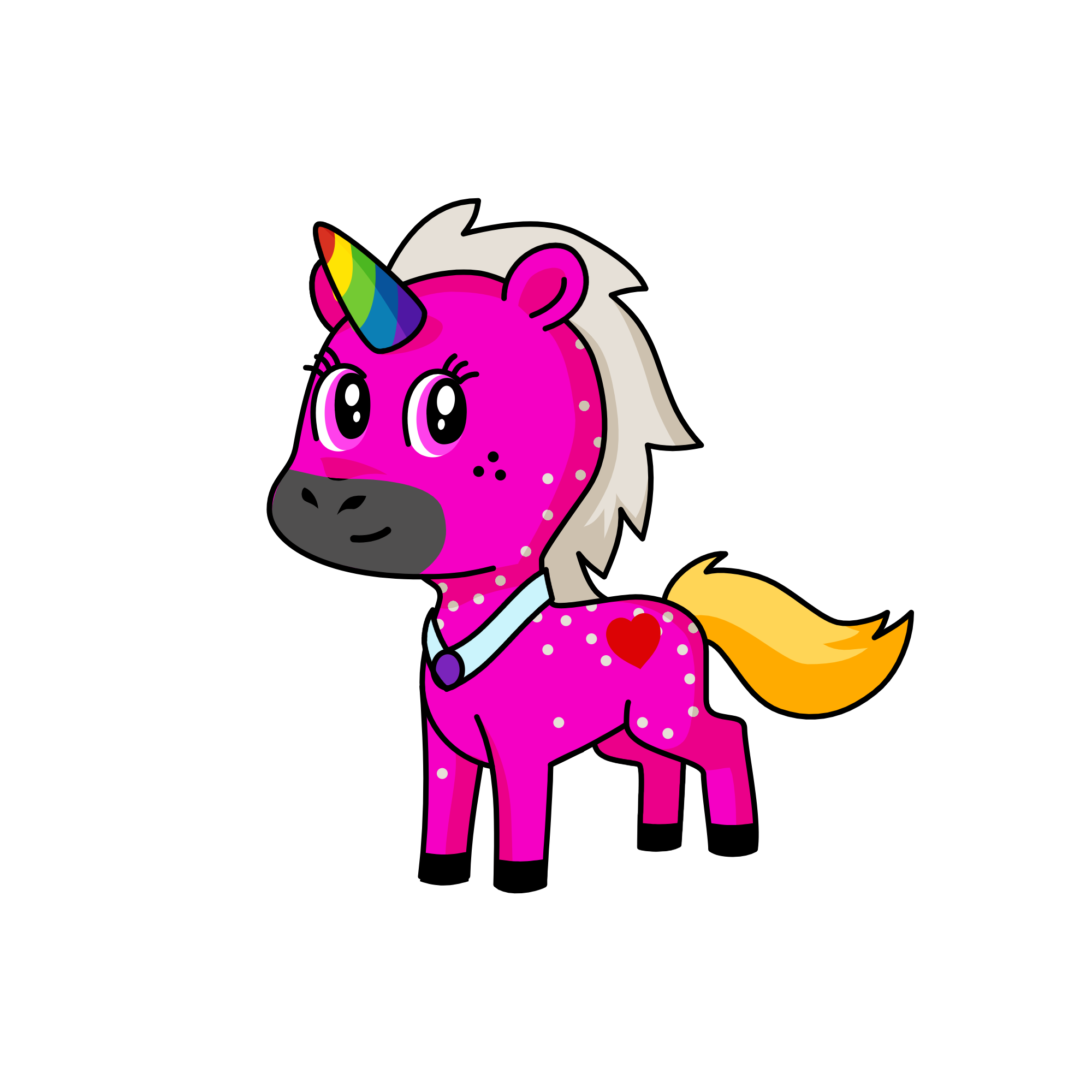 Rainbow, the unicorn