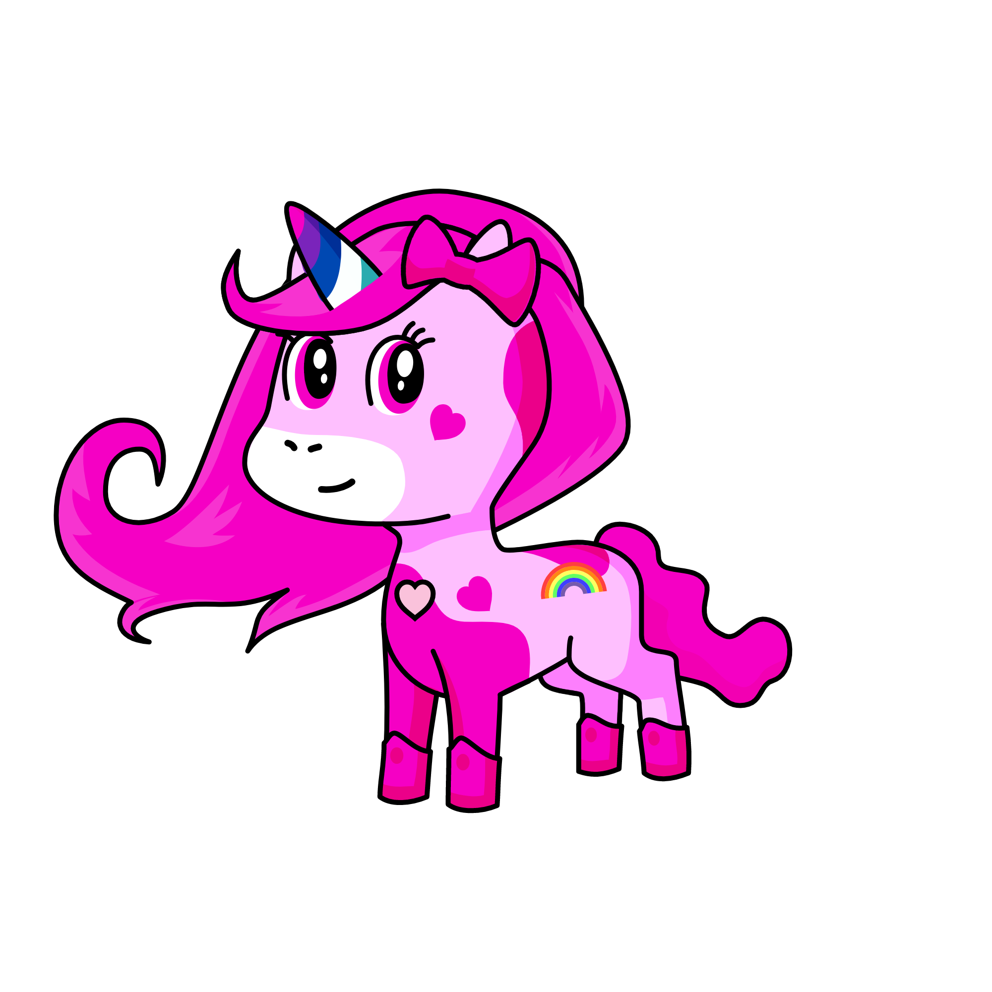 Rainbow unicorn, the unicorn