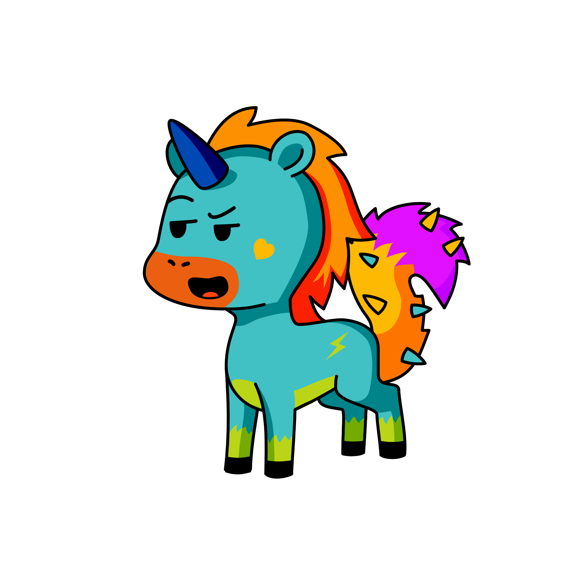 curious, the unicorn