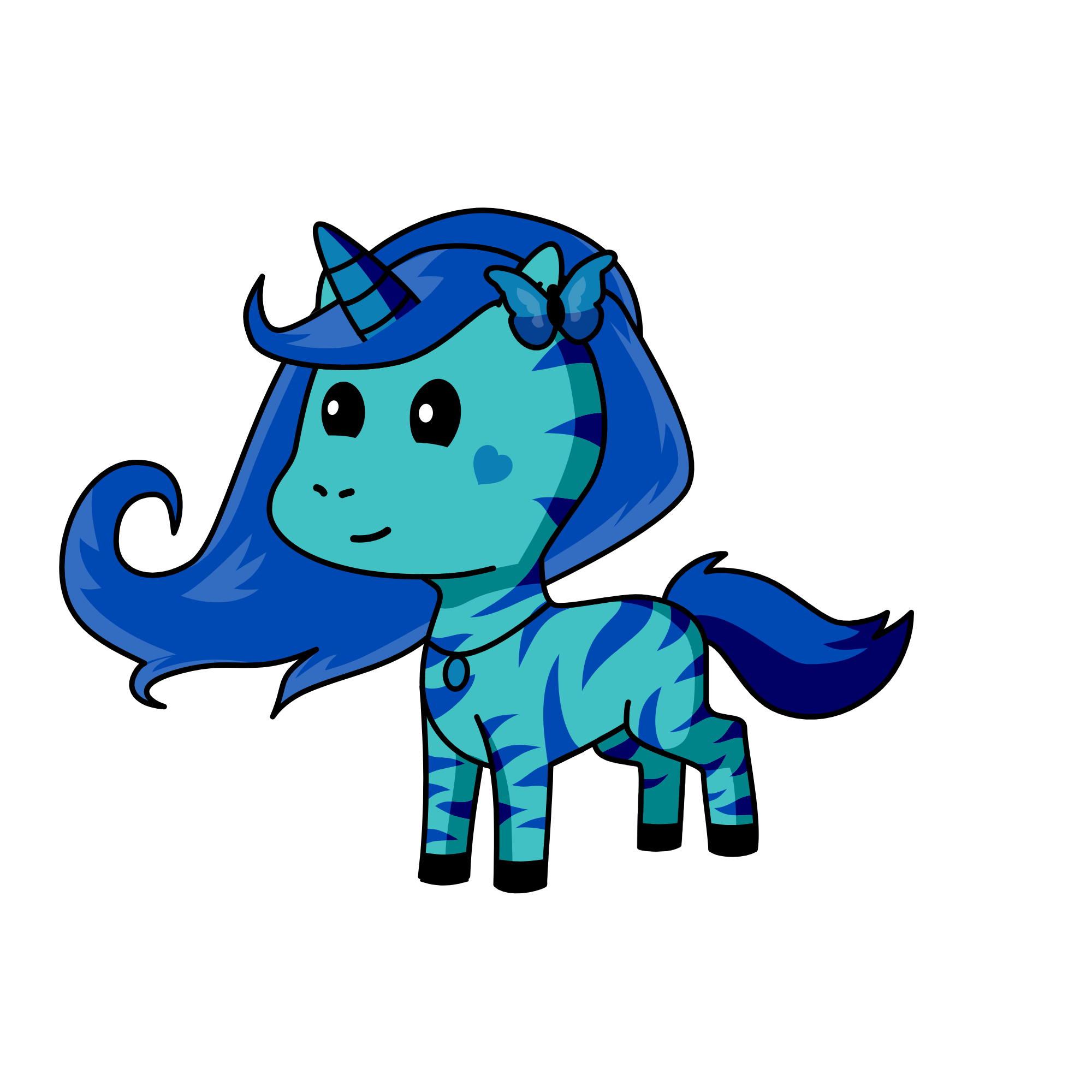 I Love Blue, the unicorn