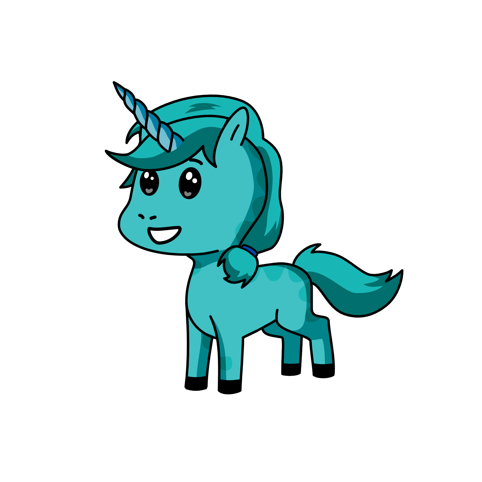 Blue, the unicorn