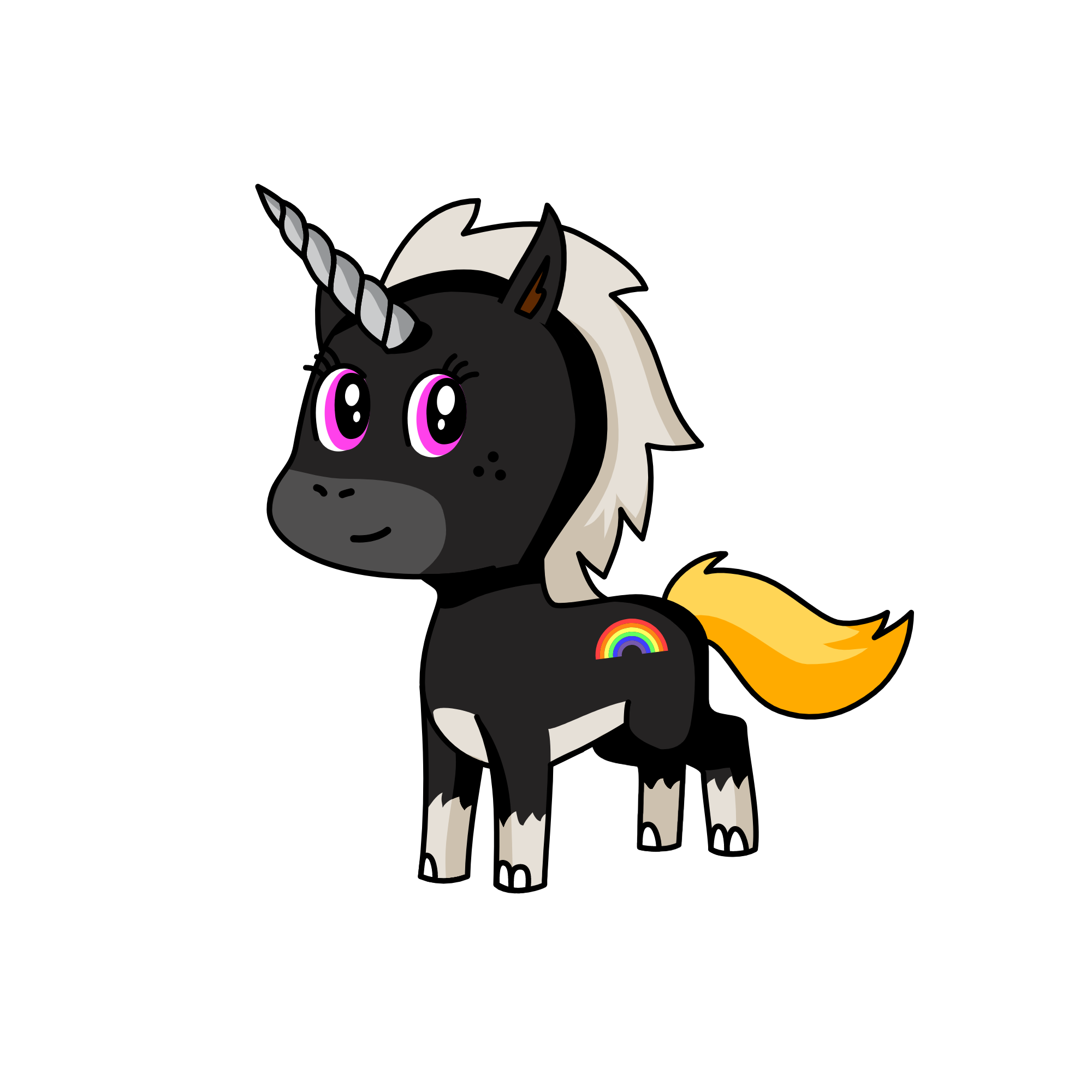 Blacky, the unicorn