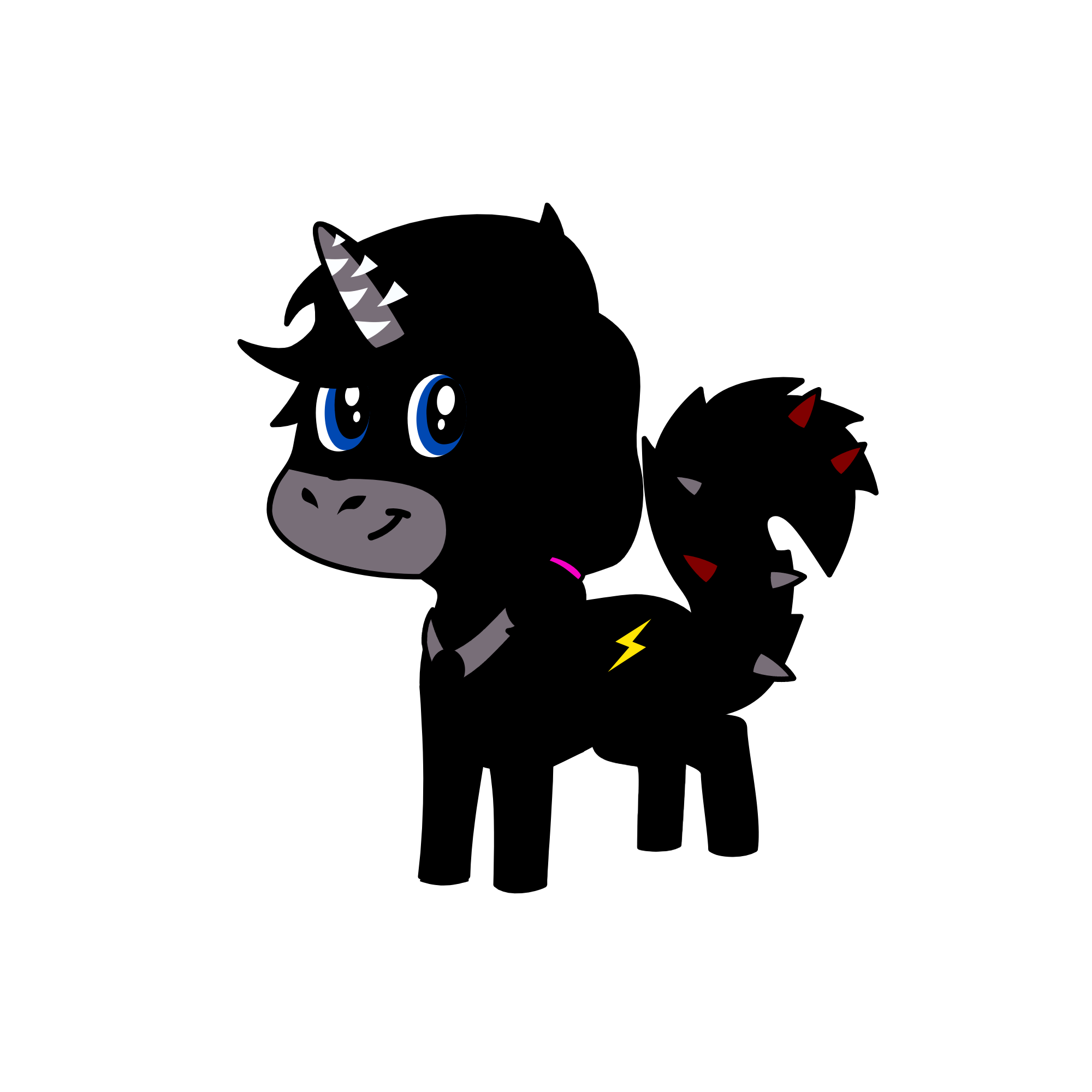 Black, the unicorn