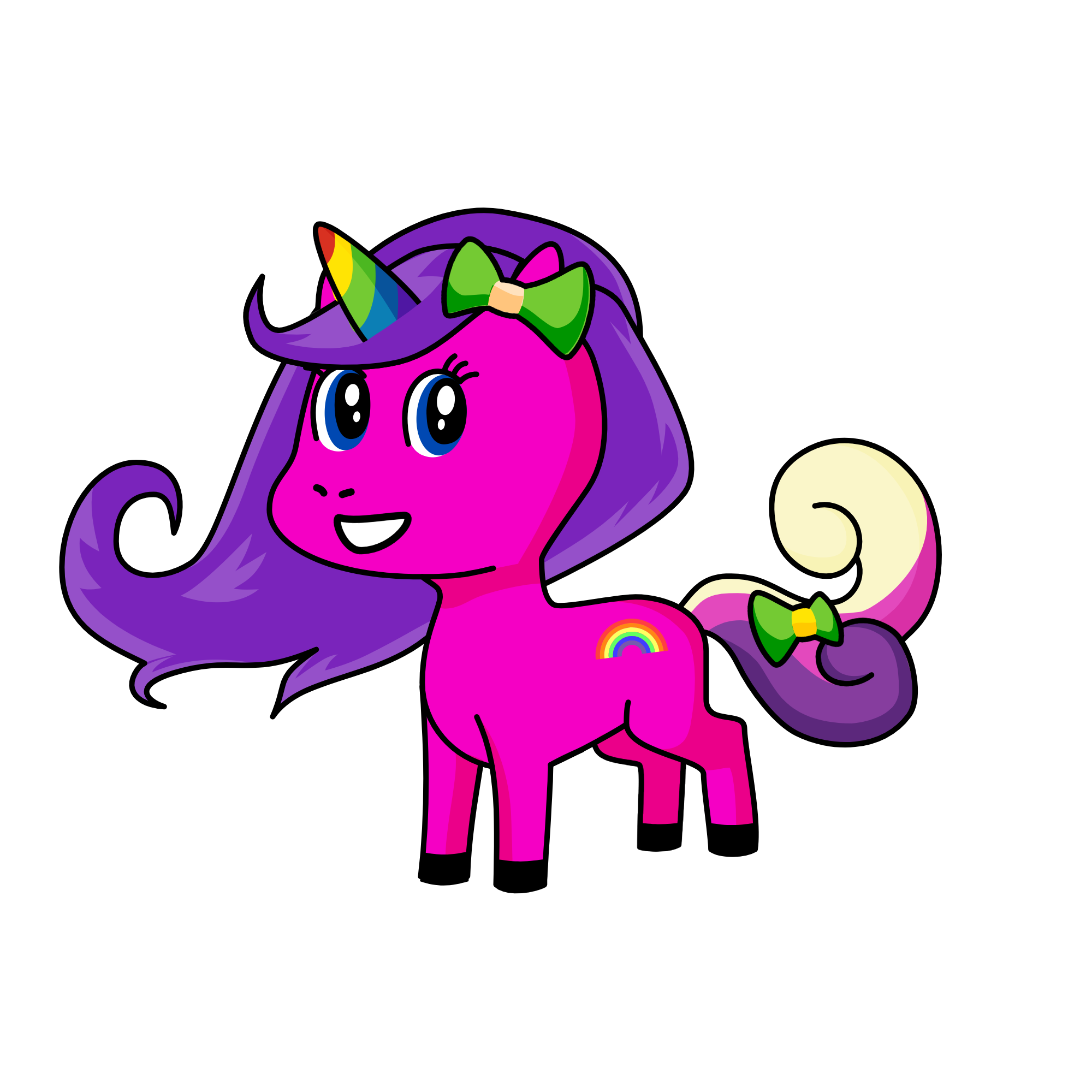 Queen of rainbows, the unicorn