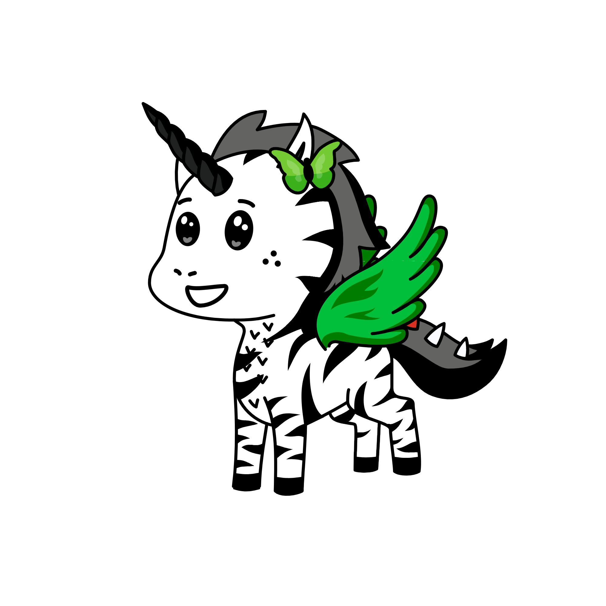 Mrs Zebra, the unicorn