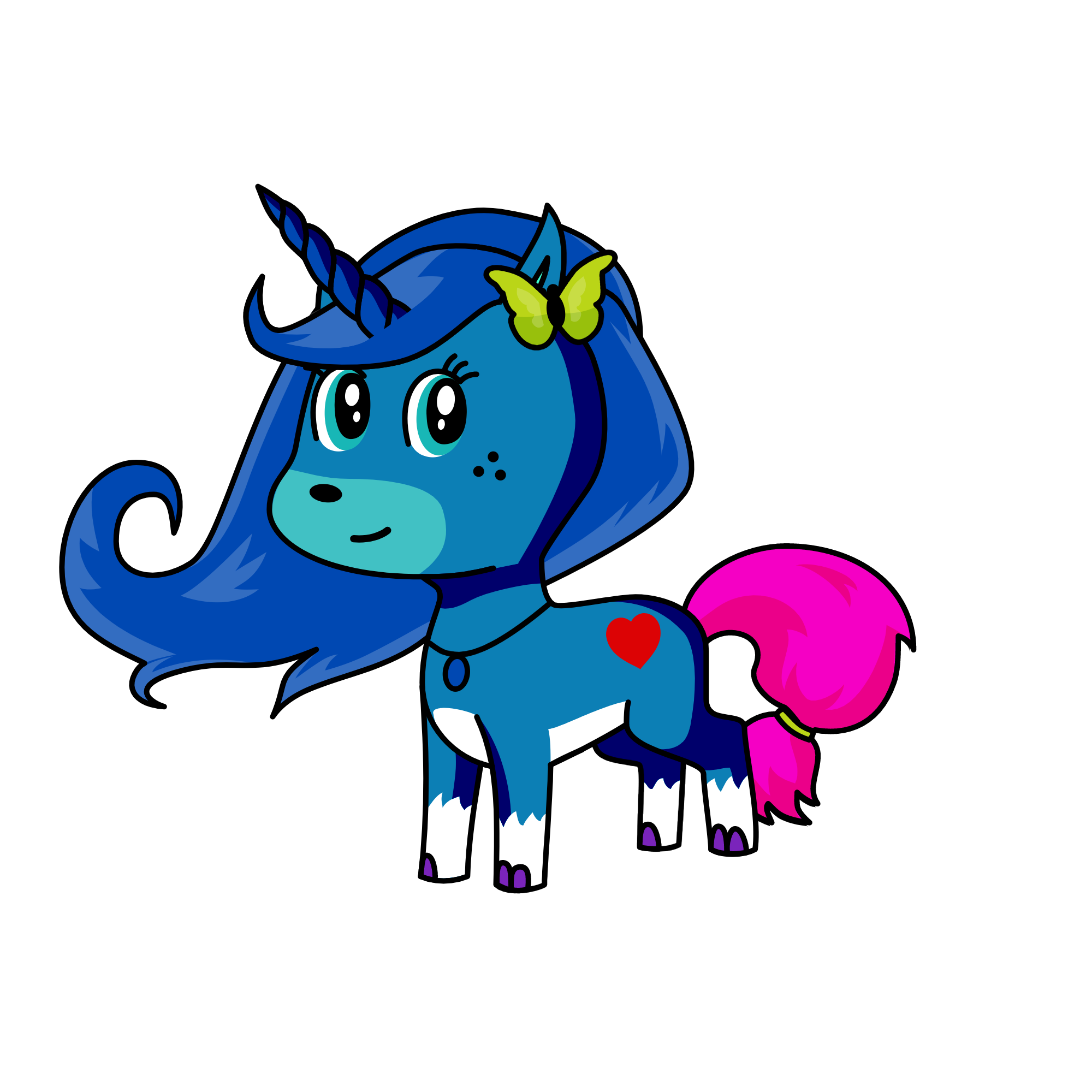 Blueberry, the unicorn