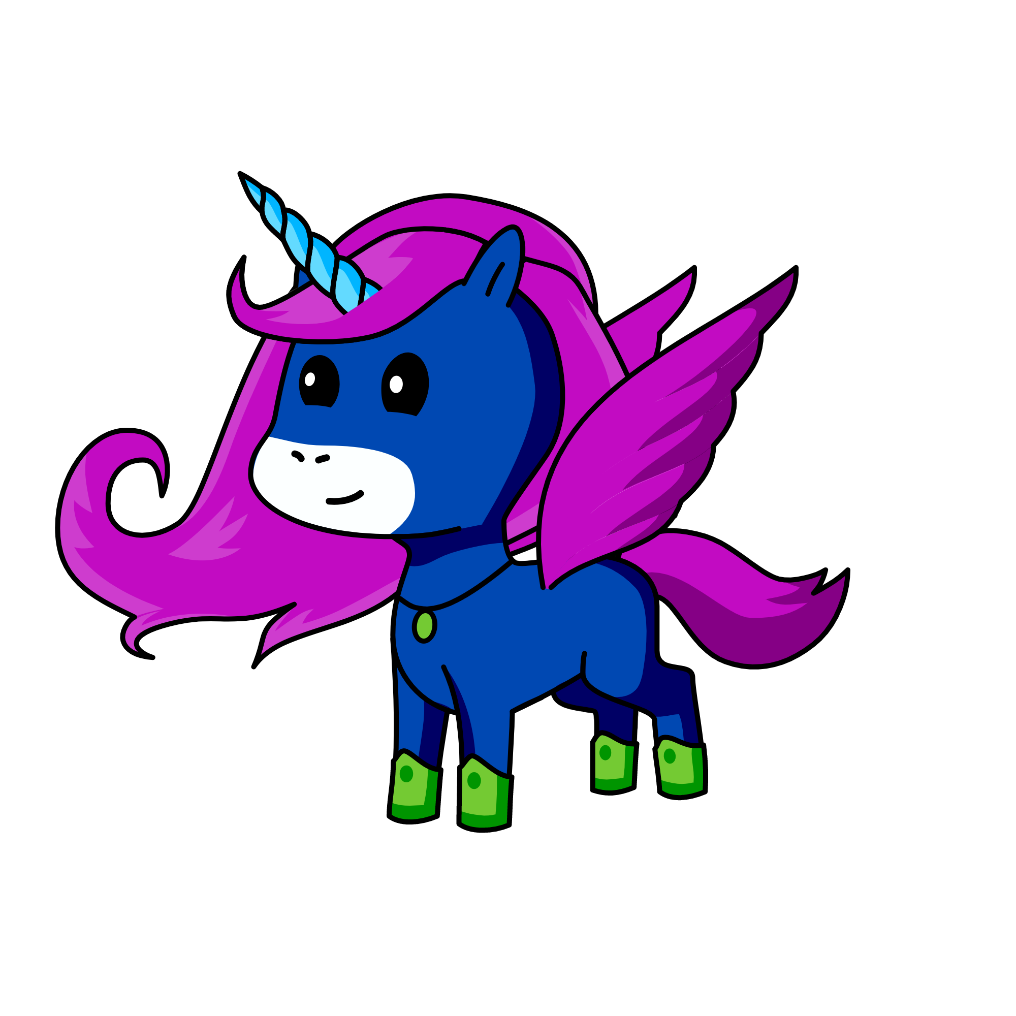 Snuggles, the unicorn