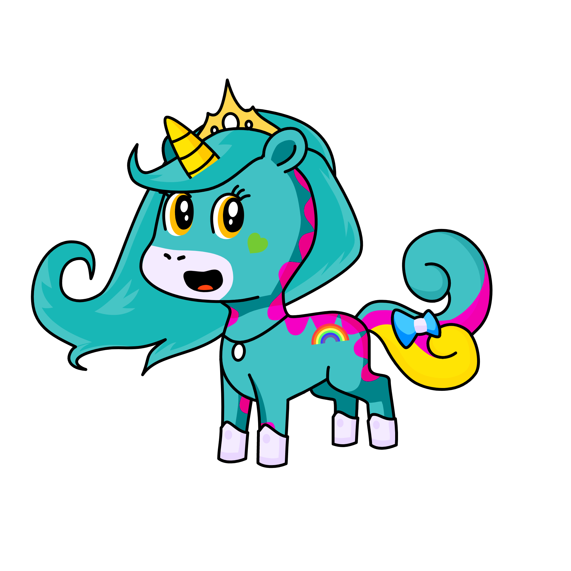 Queen blue, the unicorn
