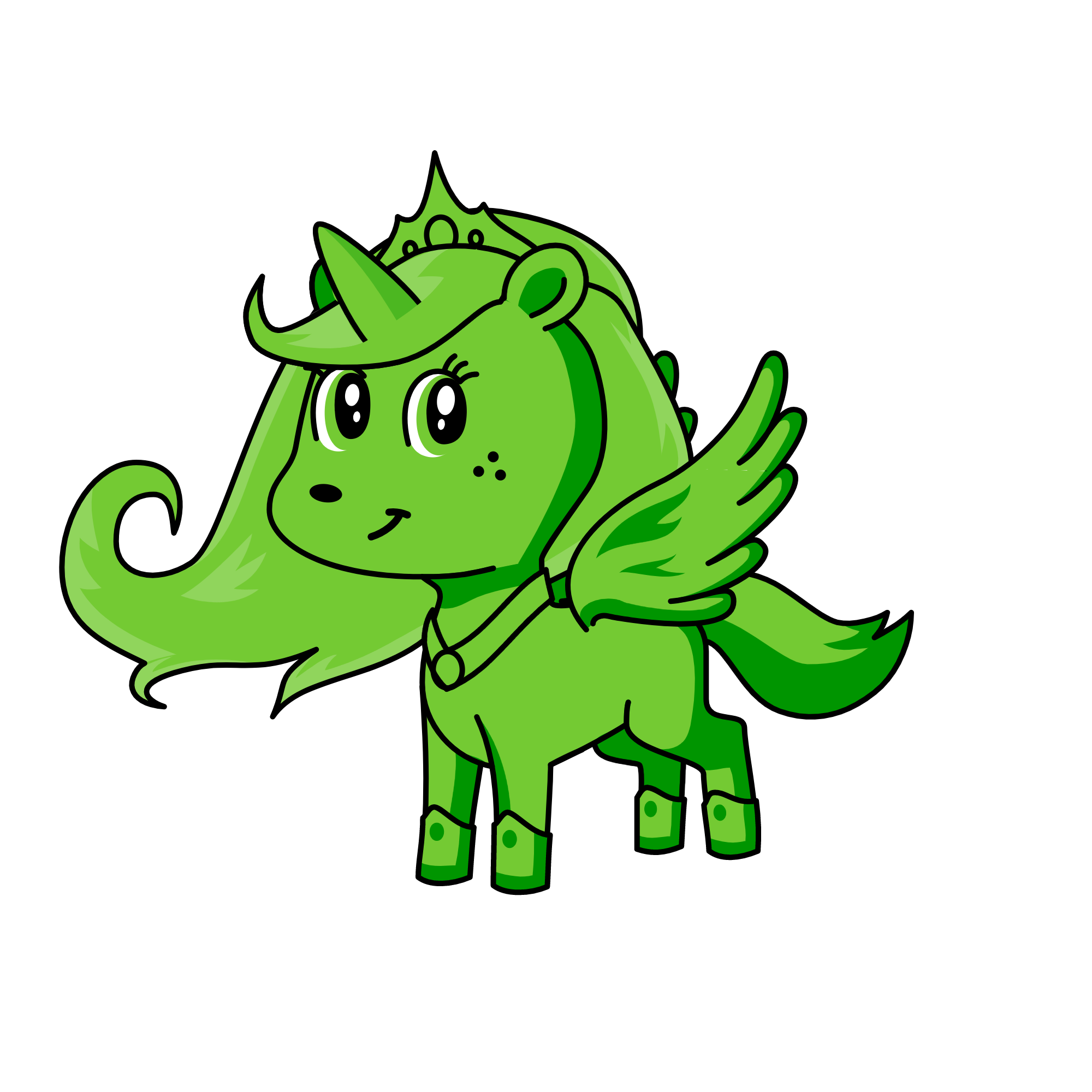 green, the unicorn