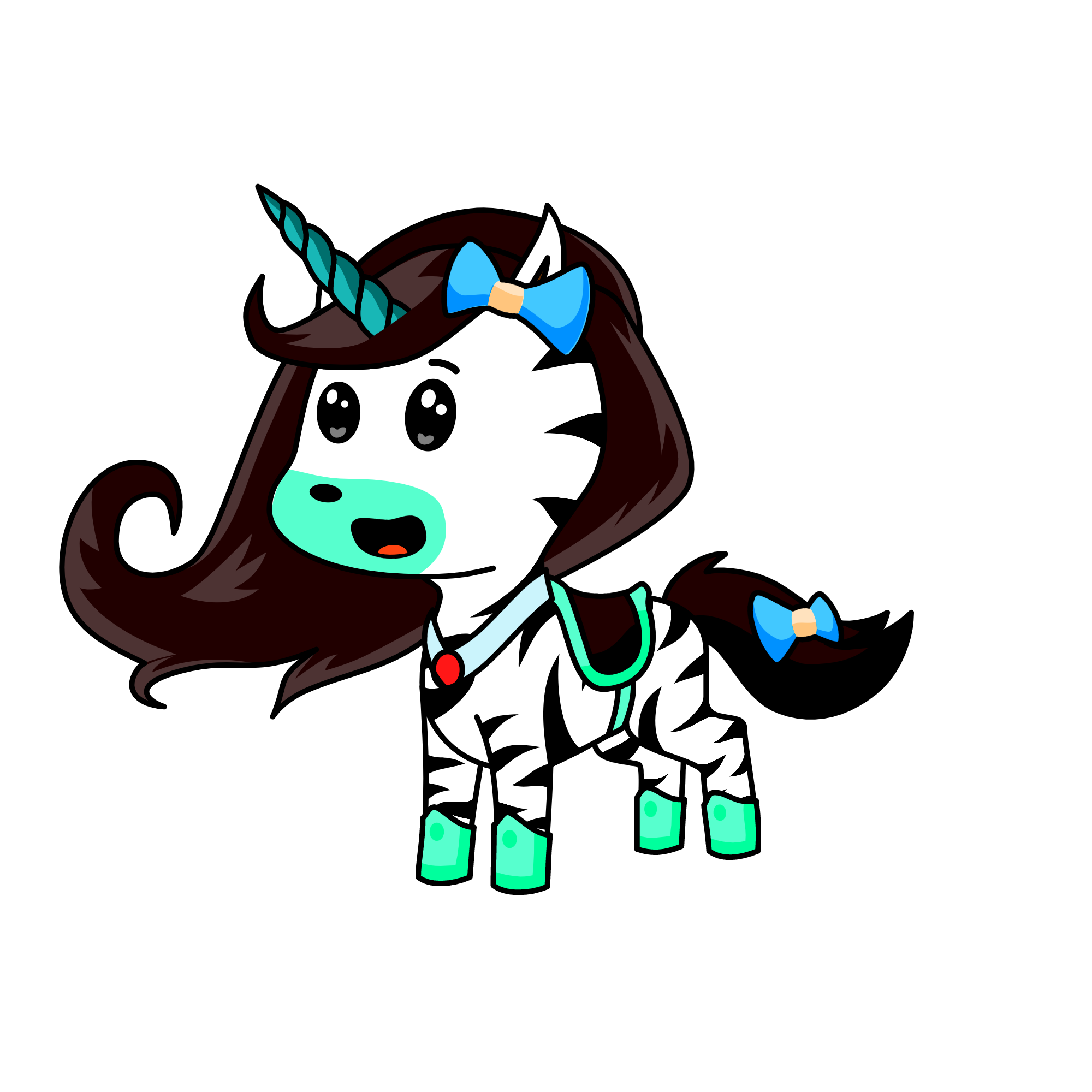 icy blue zebra, the unicorn