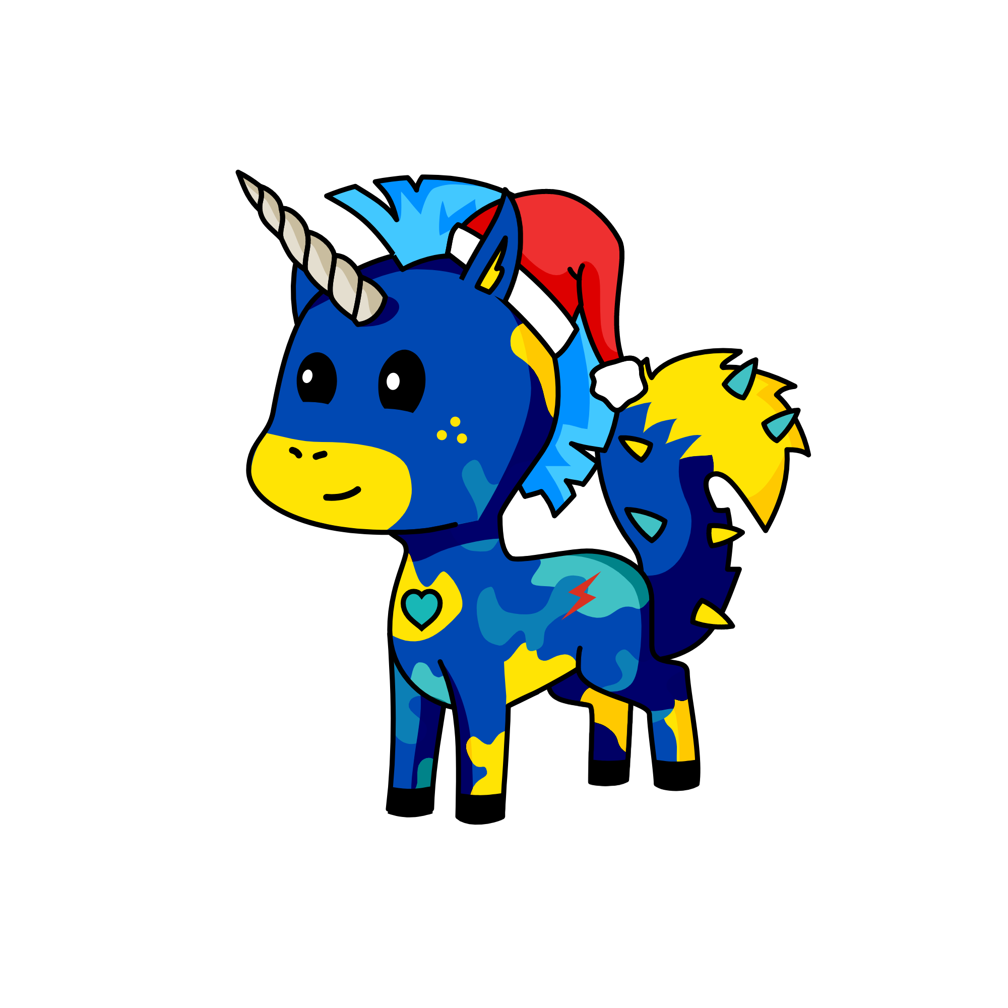 Santa!], the unicorn