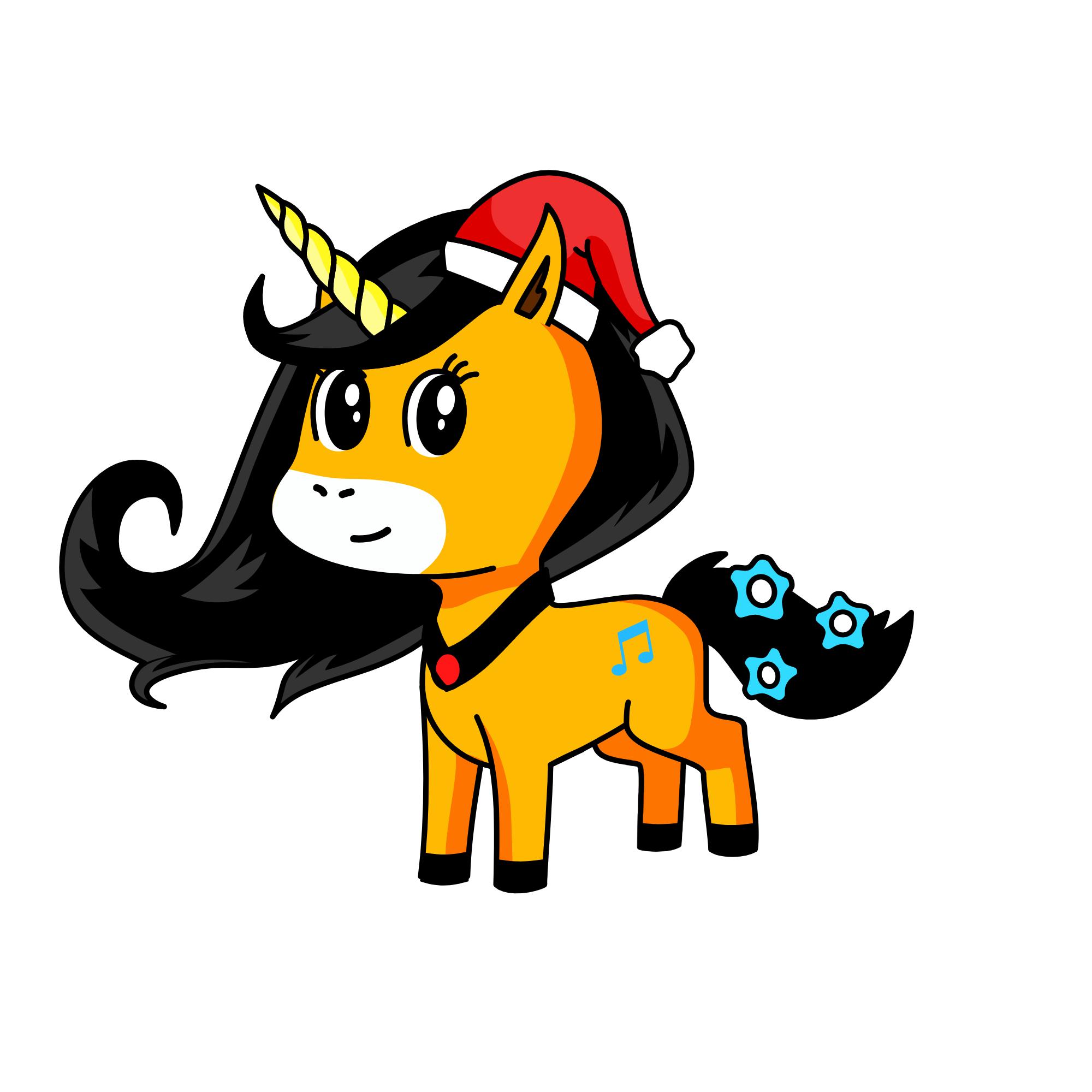 chrismas snow white, the unicorn