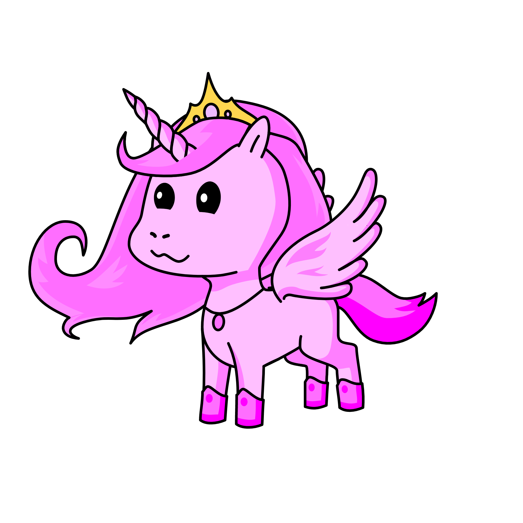 Pink queen, the unicorn