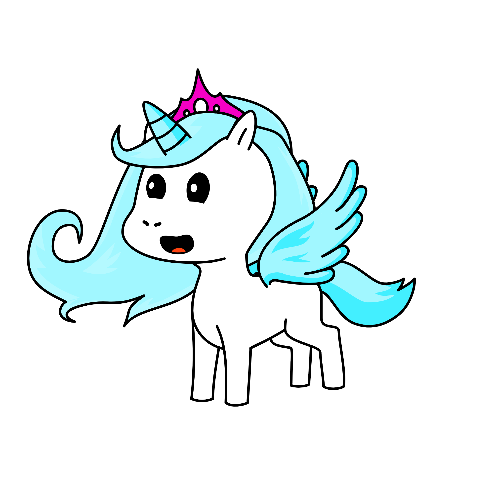 Queen Elsa, the unicorn