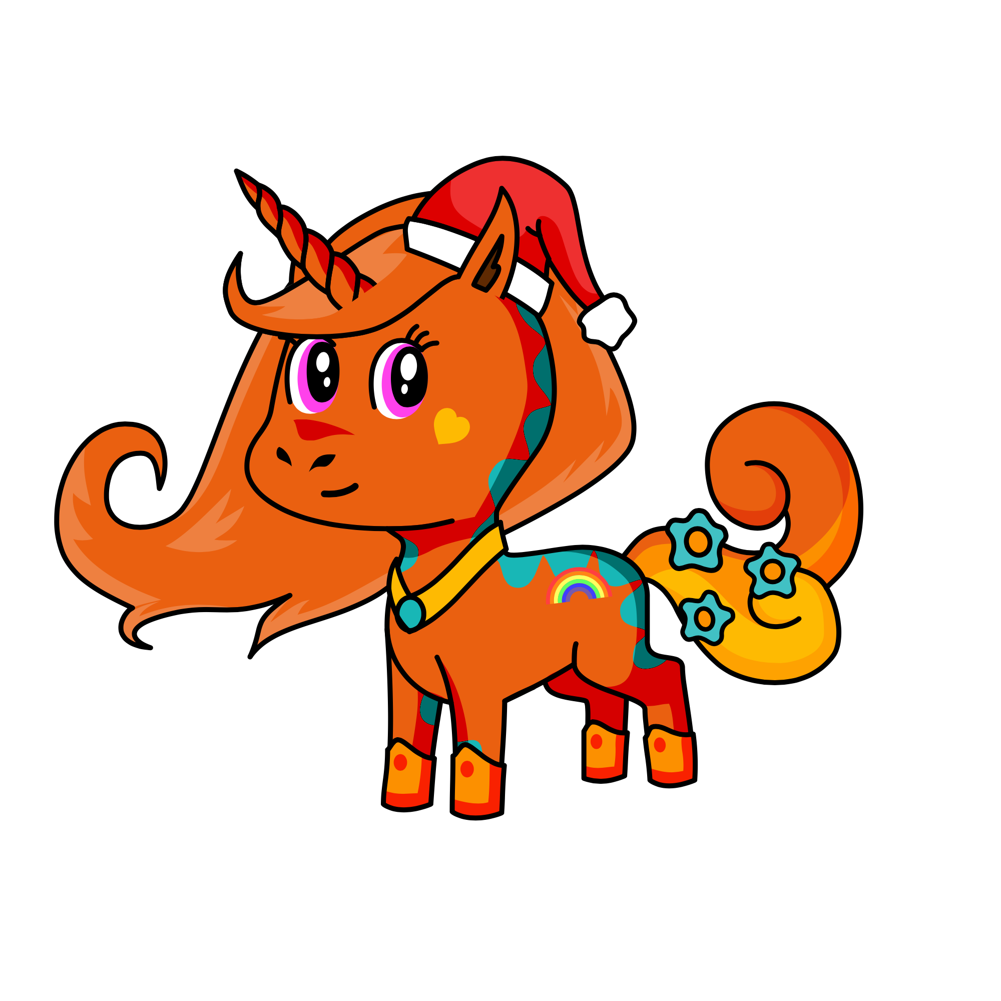 Santa Reindeer Queen, the unicorn