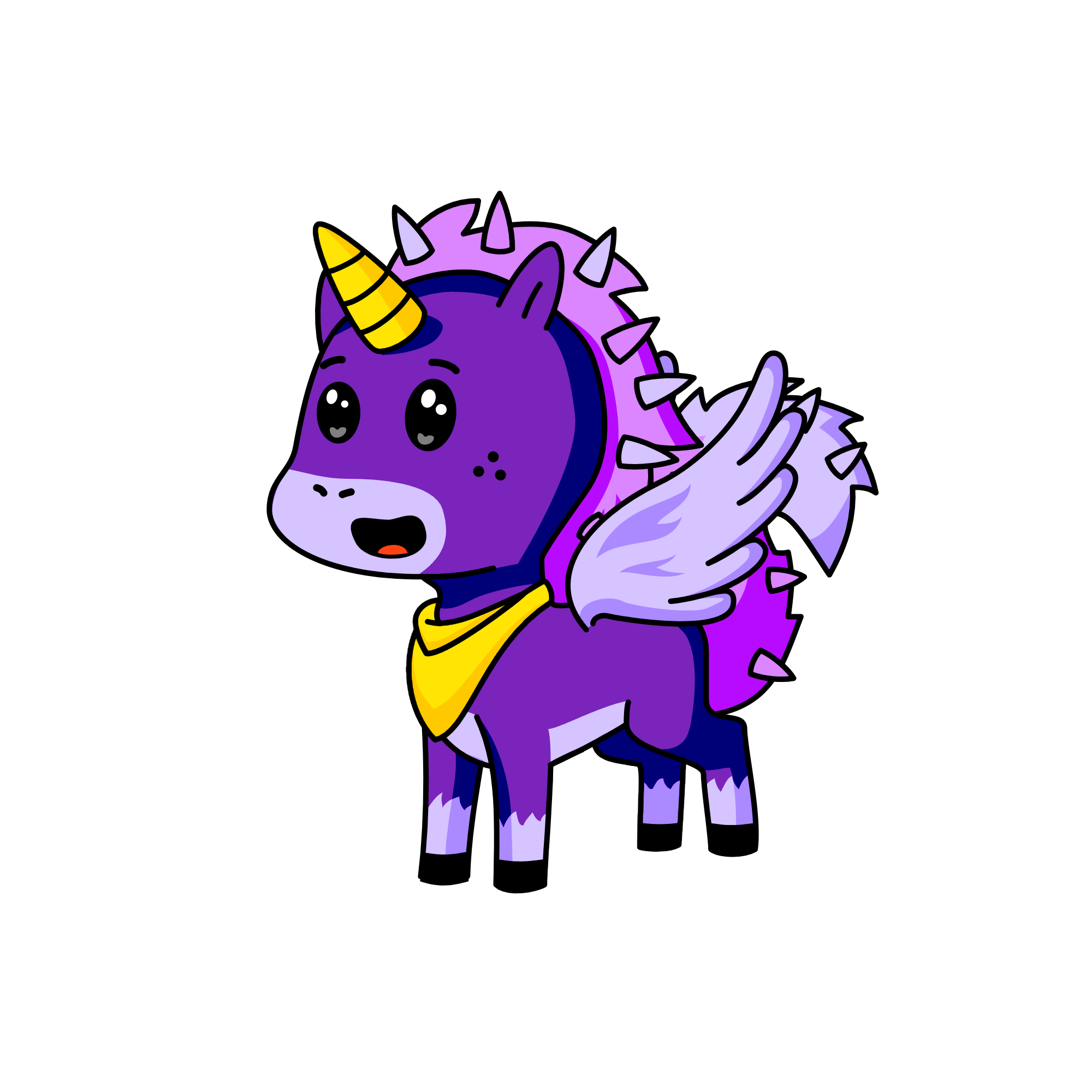 Spiky Midnight, the unicorn