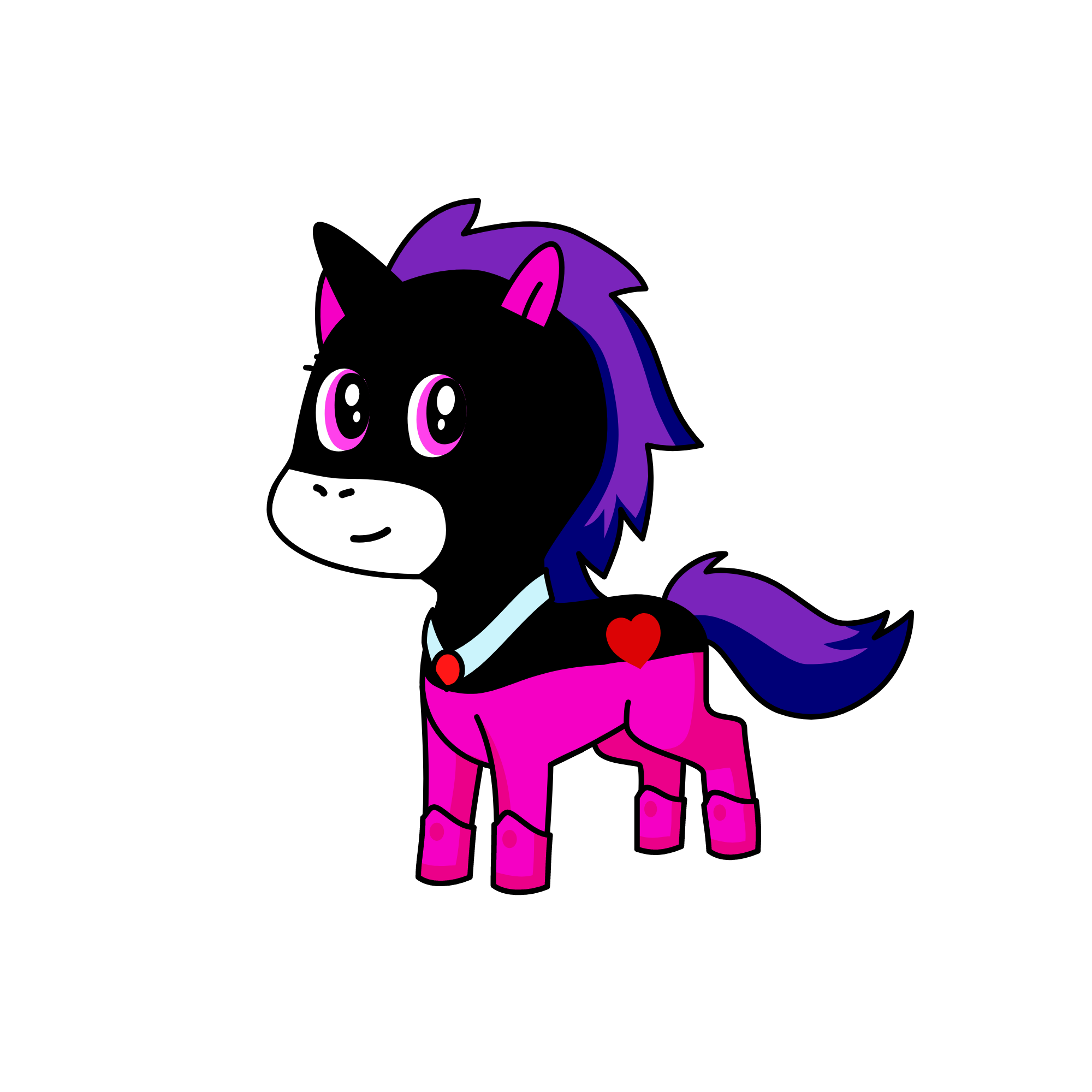 Blacky, the unicorn