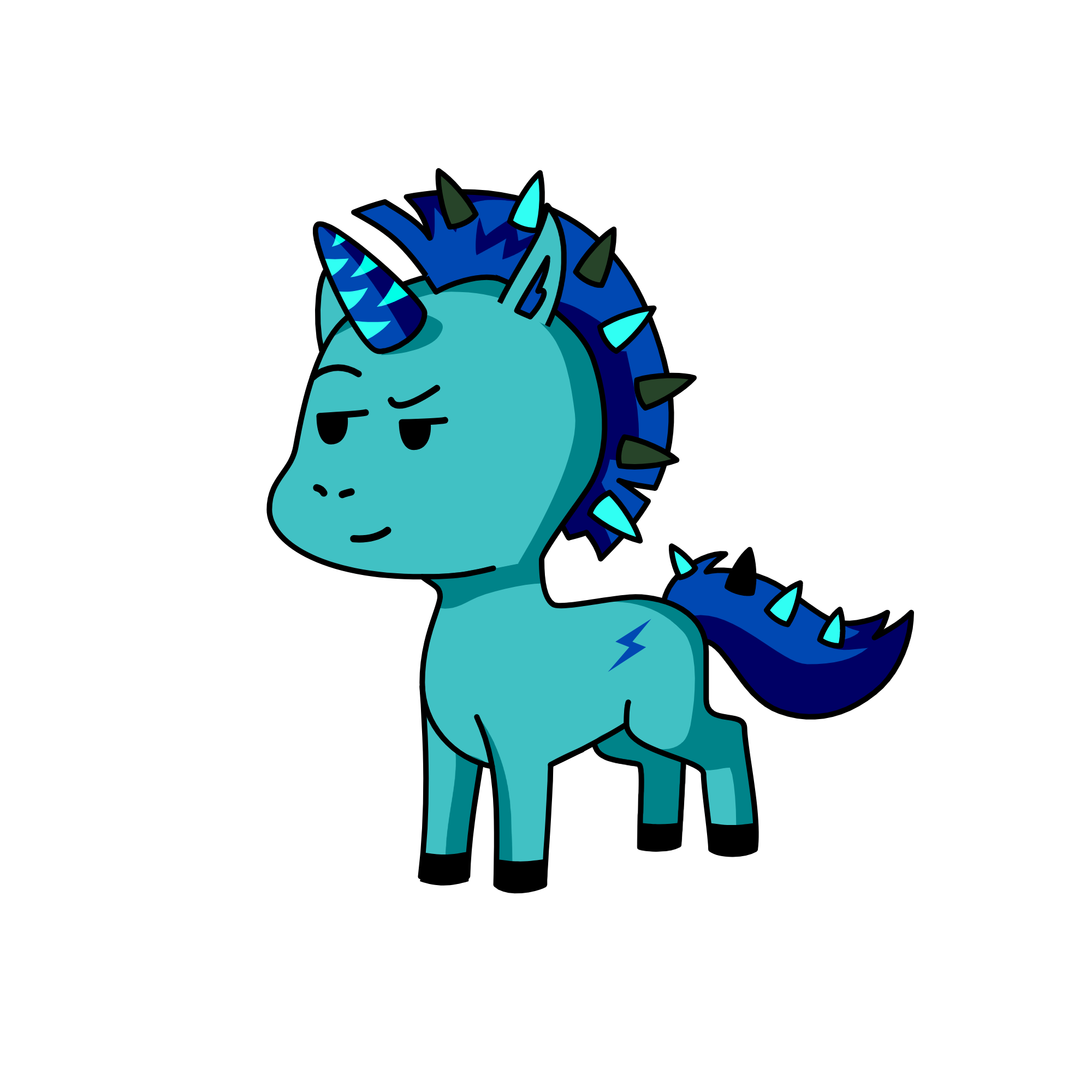 Punk rock magic horn horse, the unicorn