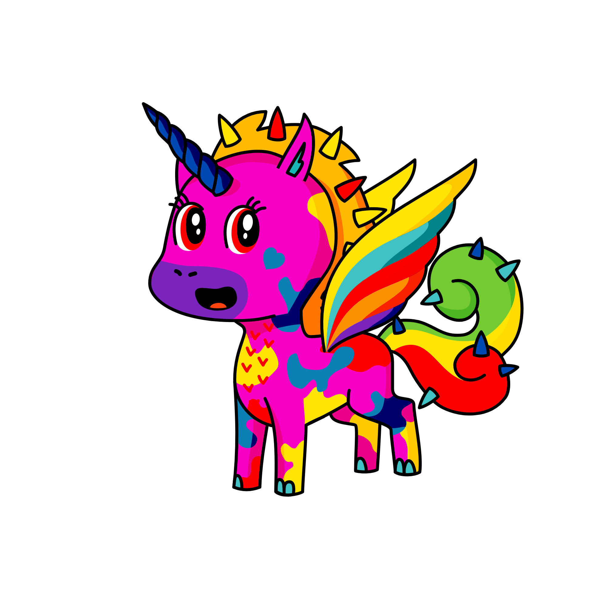 "KICK ME", the unicorn