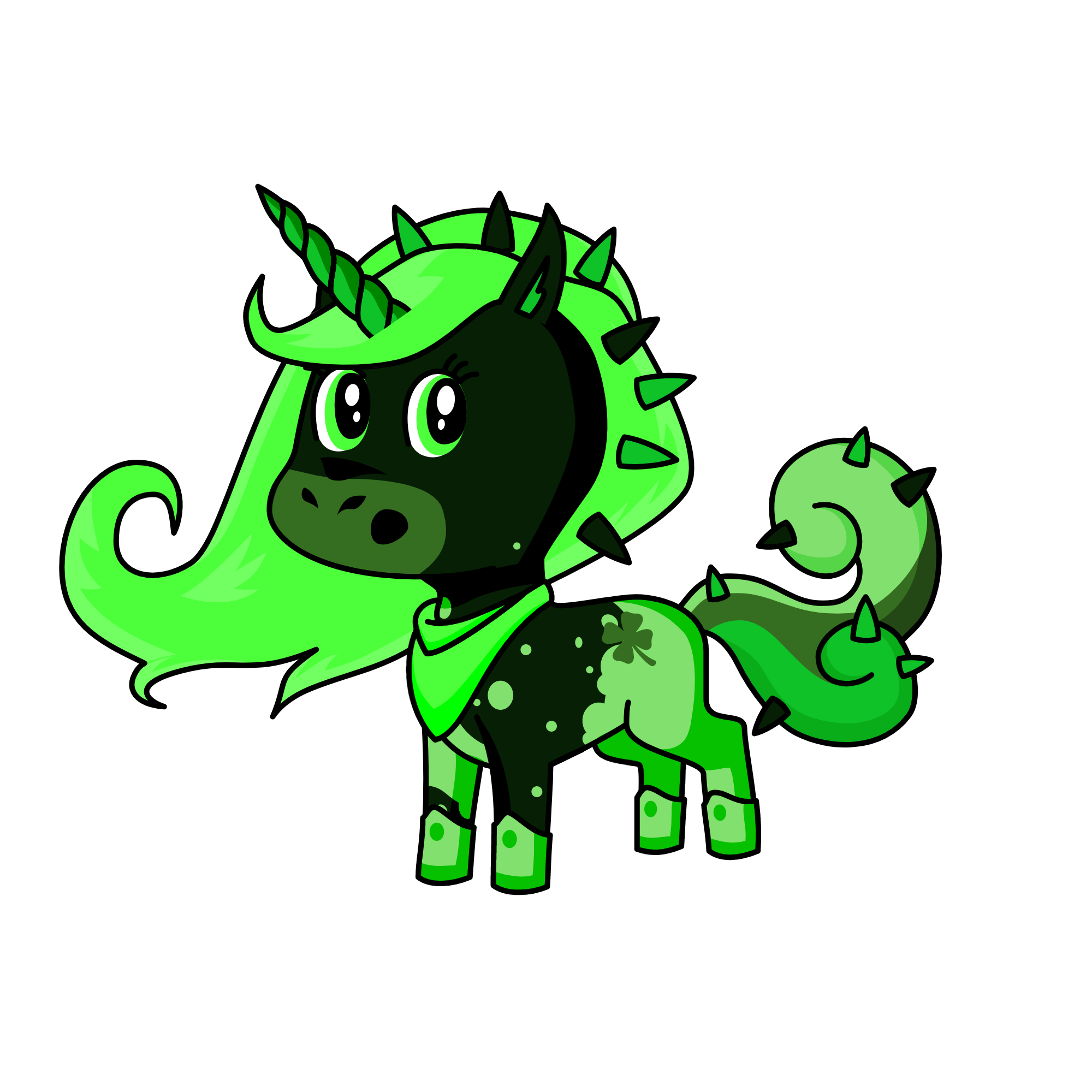 Green leaf, the unicorn