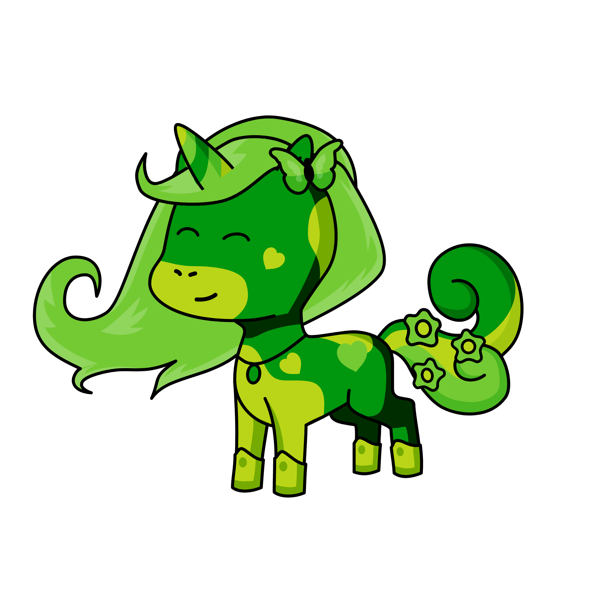 Blind Greeny, the unicorn