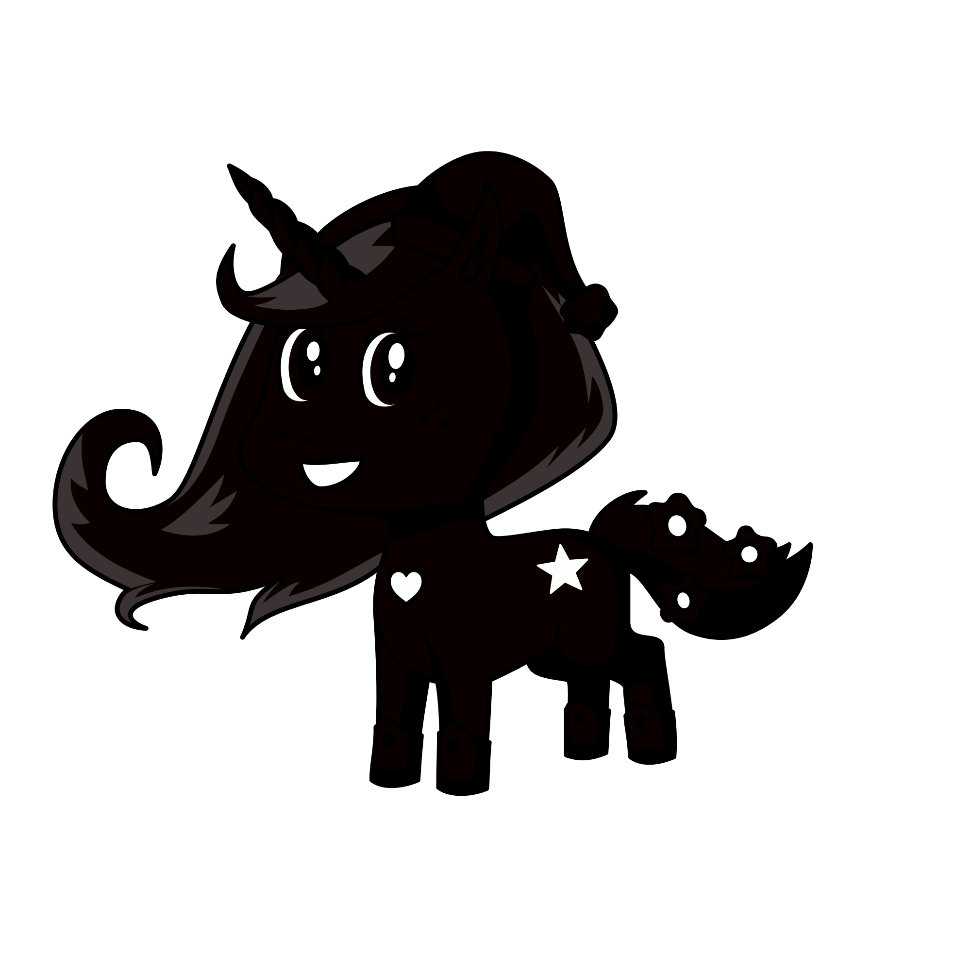 White and Black, the unicorn