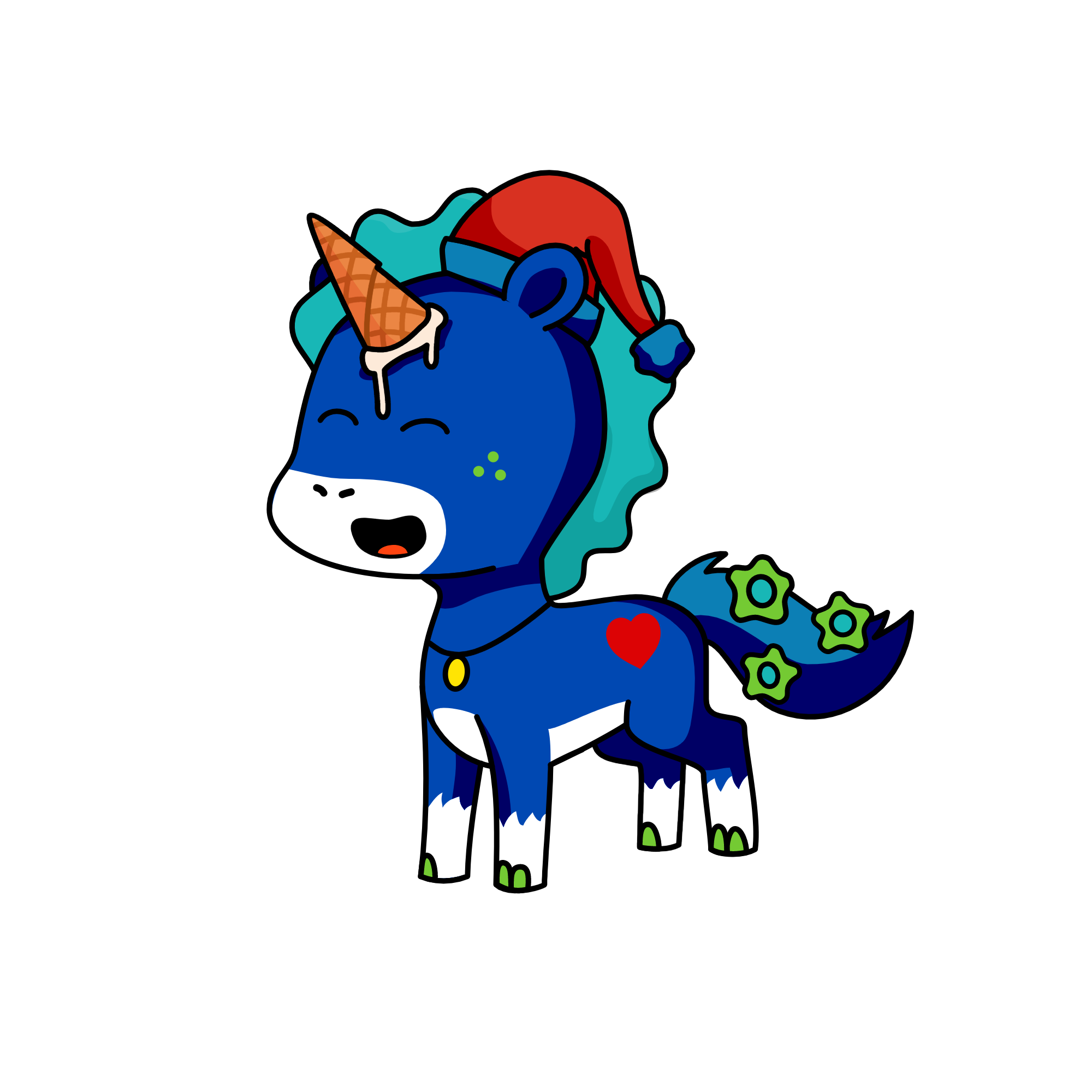 BLUE SANTA , the unicorn