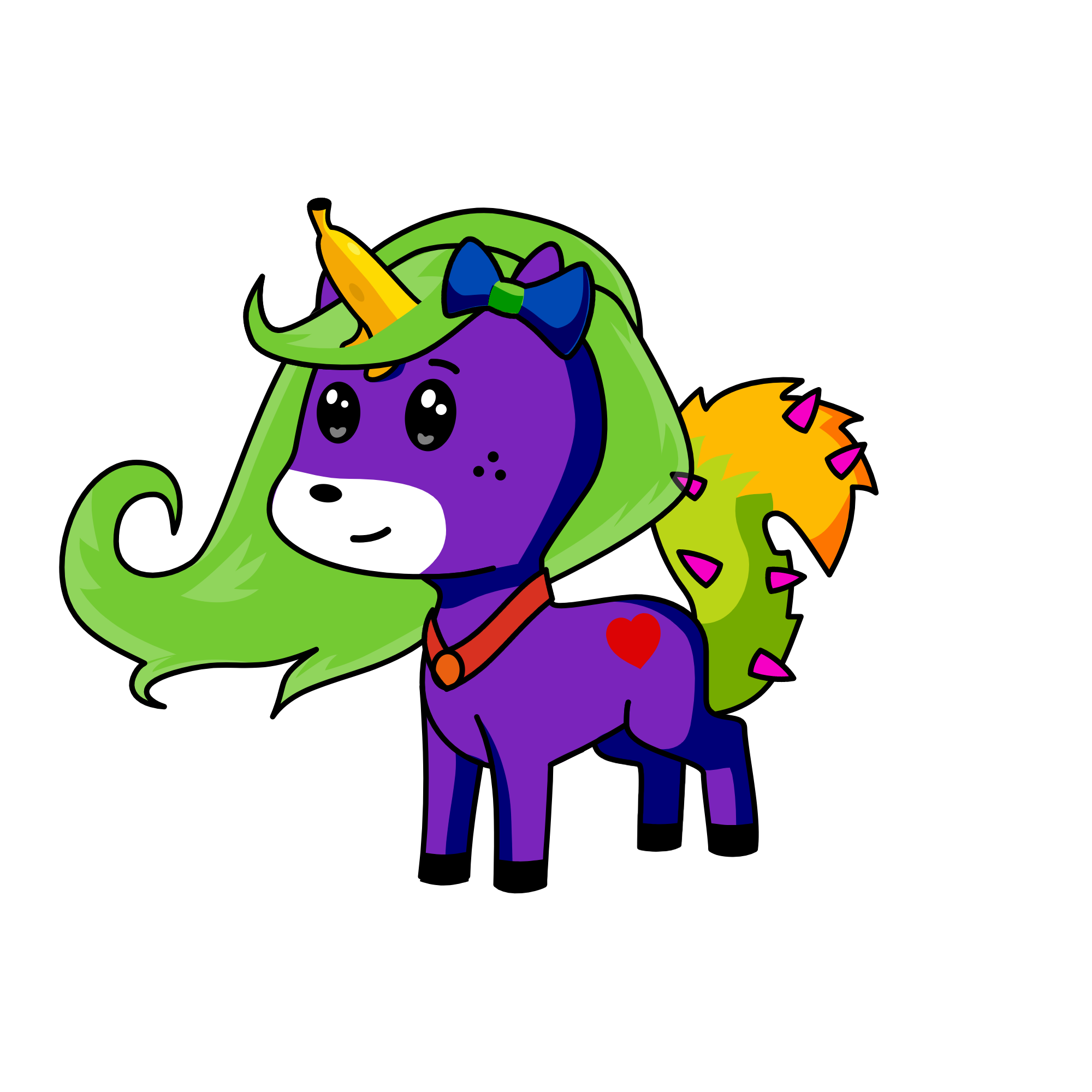 VIOLET BANANA, the unicorn