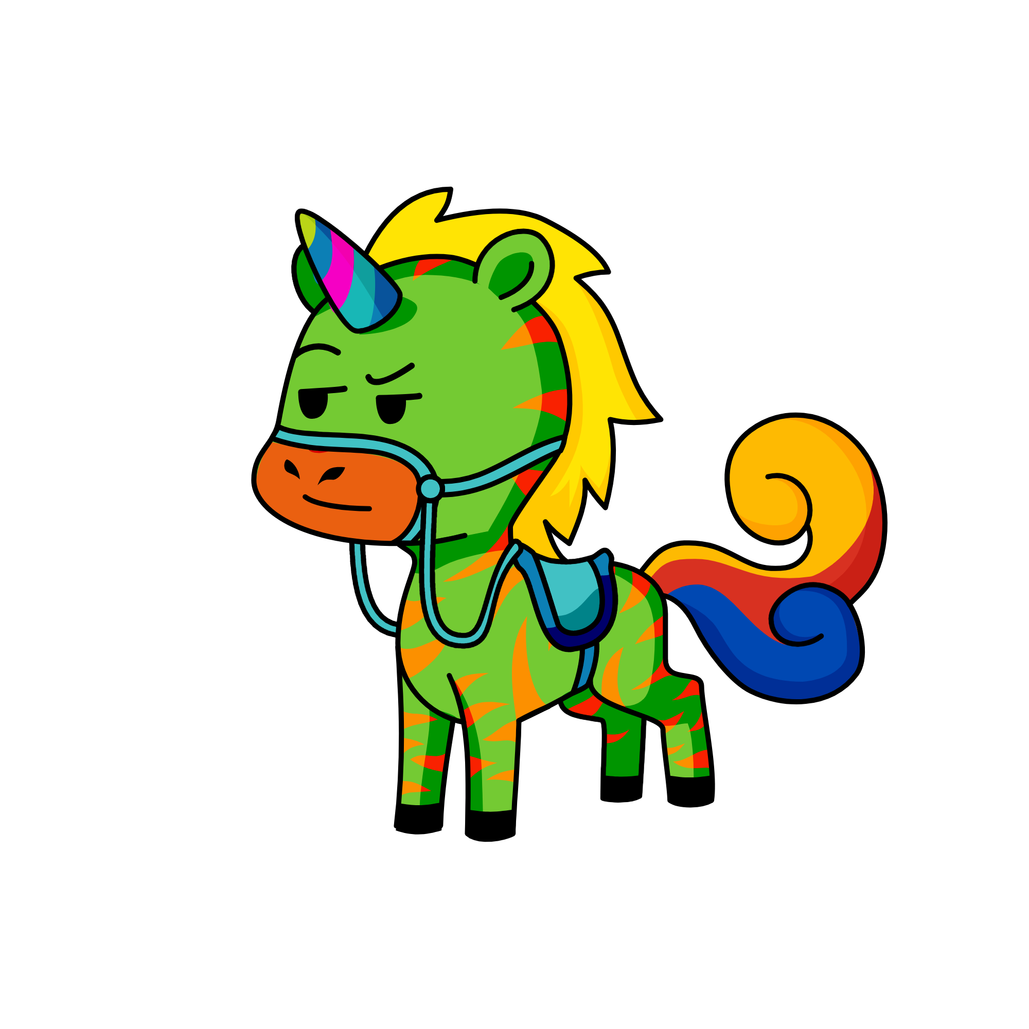 GREEN TIGER, the unicorn