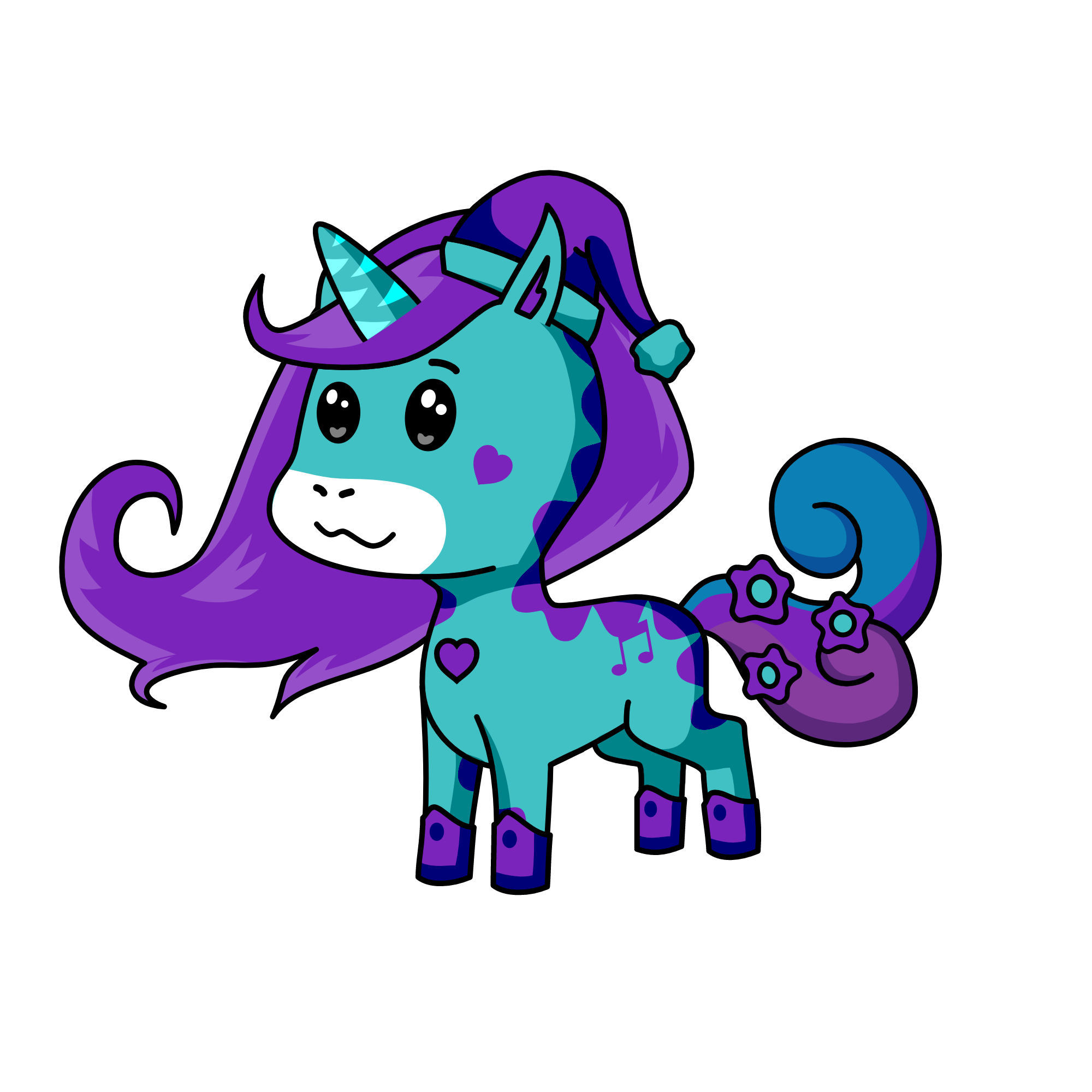 snowy girl, the unicorn