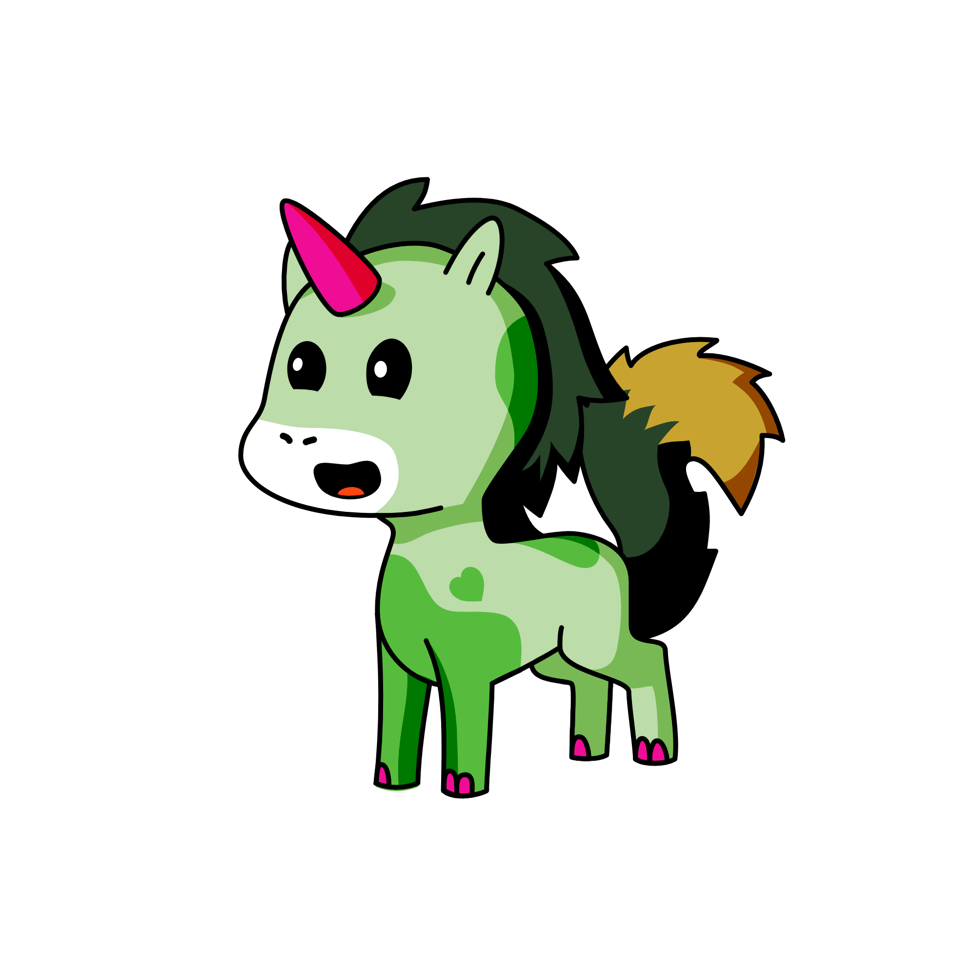 Greenie, the unicorn