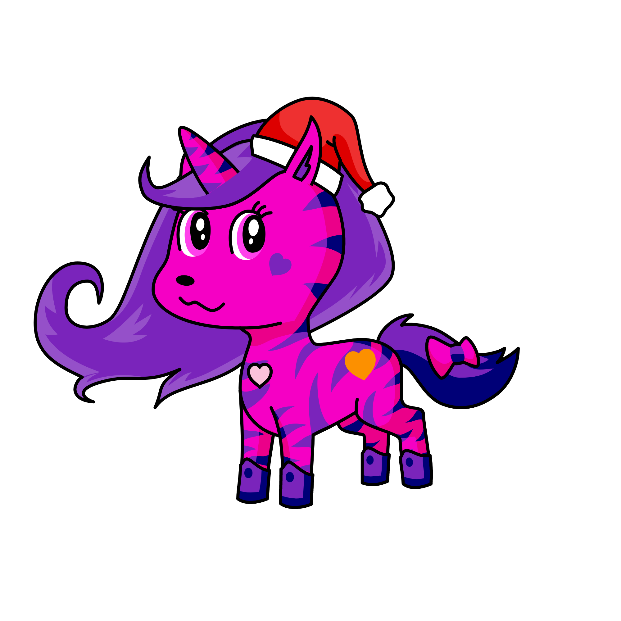 pinky purple christmas, the unicorn