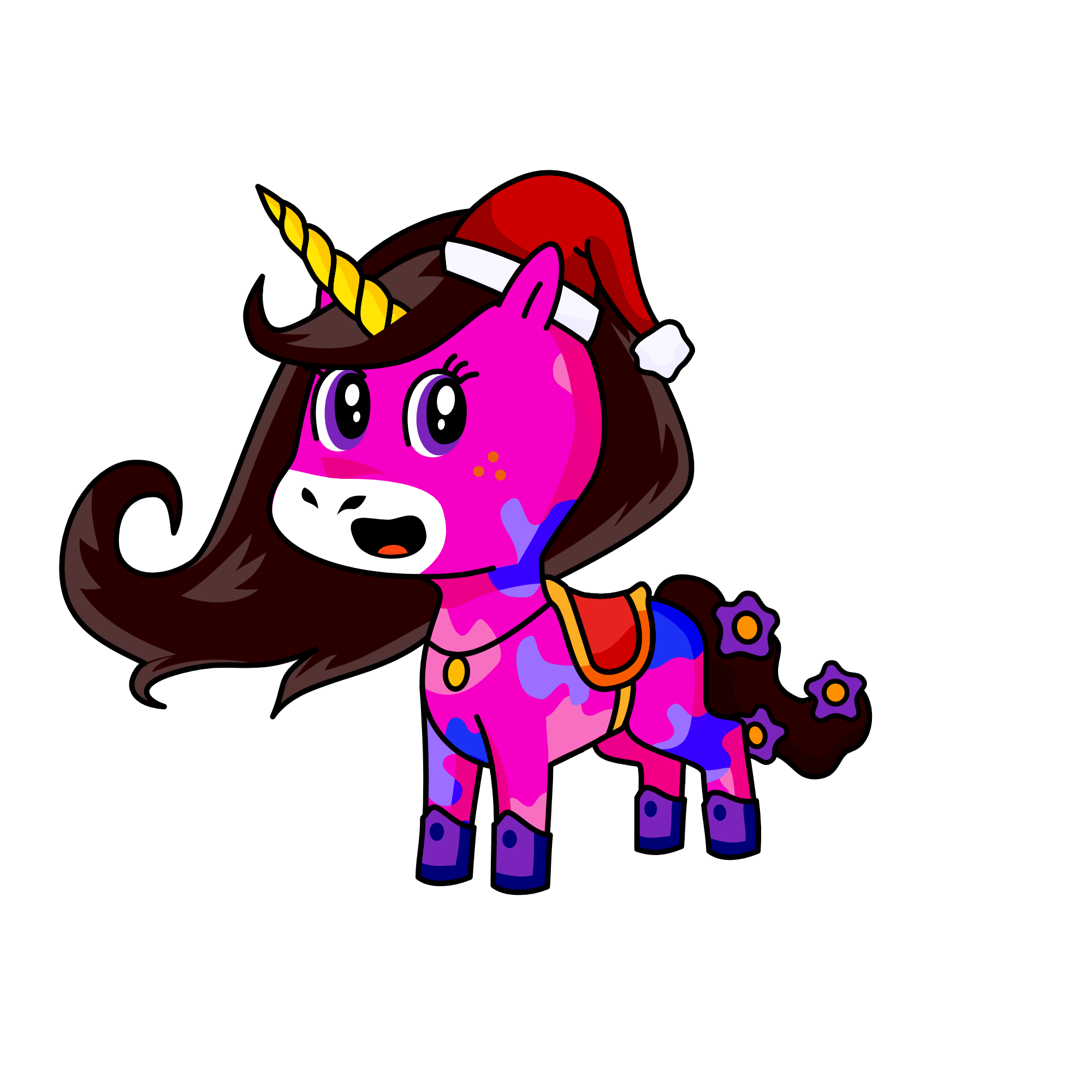 merry x-mas from zeezee, the unicorn